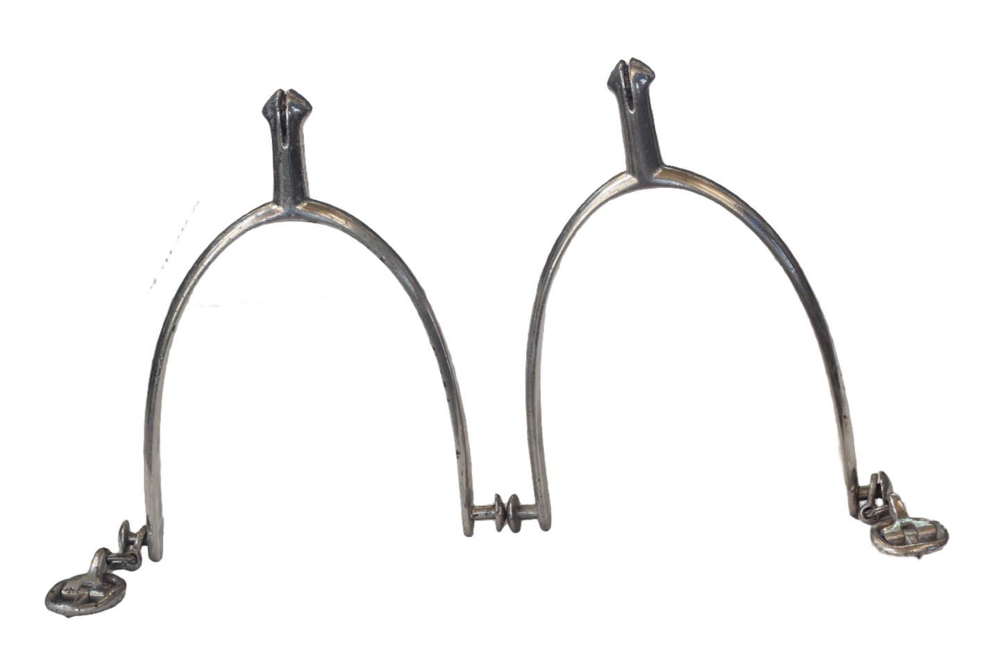 Pair of Peal Steel Hunting Spurs with Buttons & Buckles