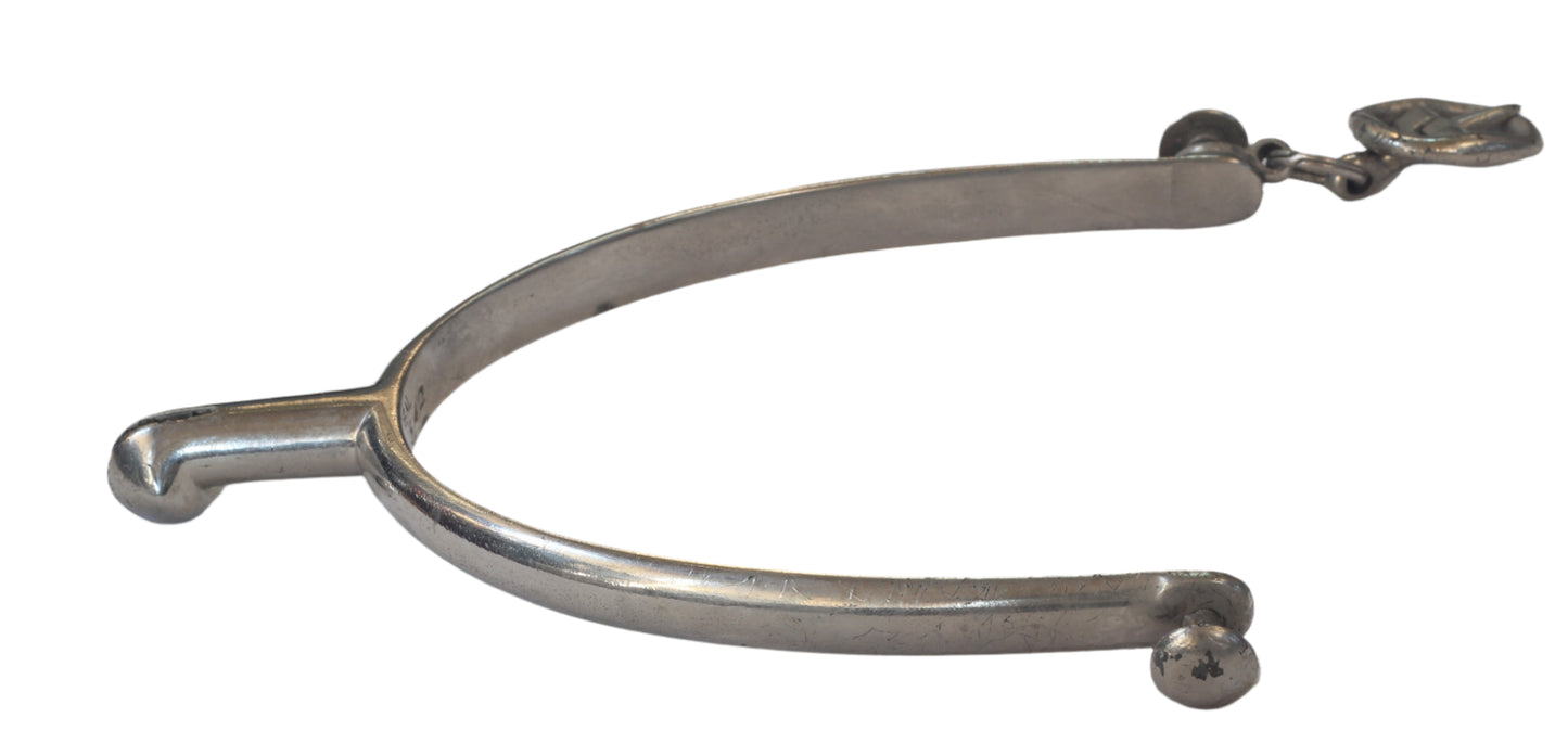 Pair of Peal Steel Hunting Spurs with Buttons & Buckles