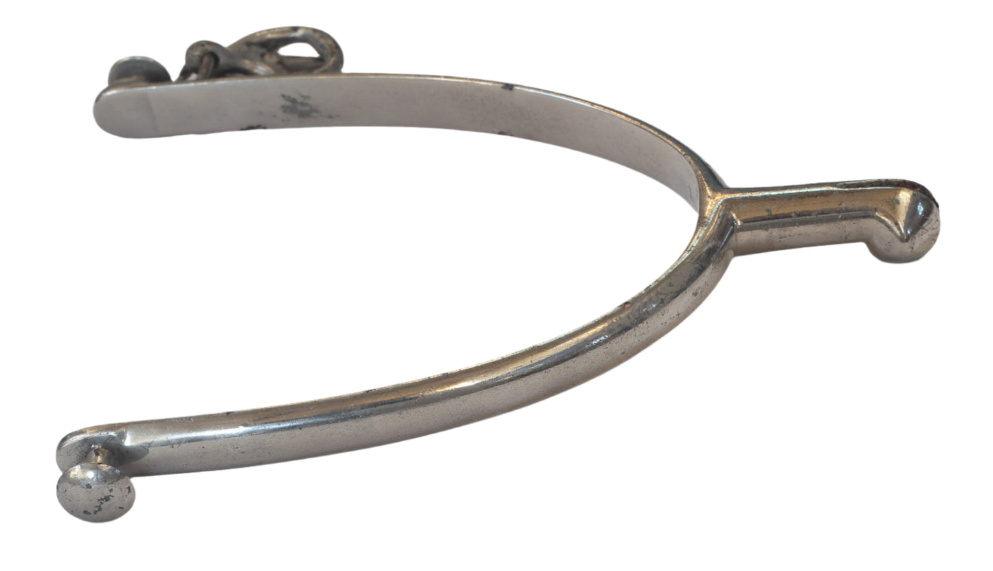 Pair of Peal Steel Hunting Spurs with Buttons & Buckles