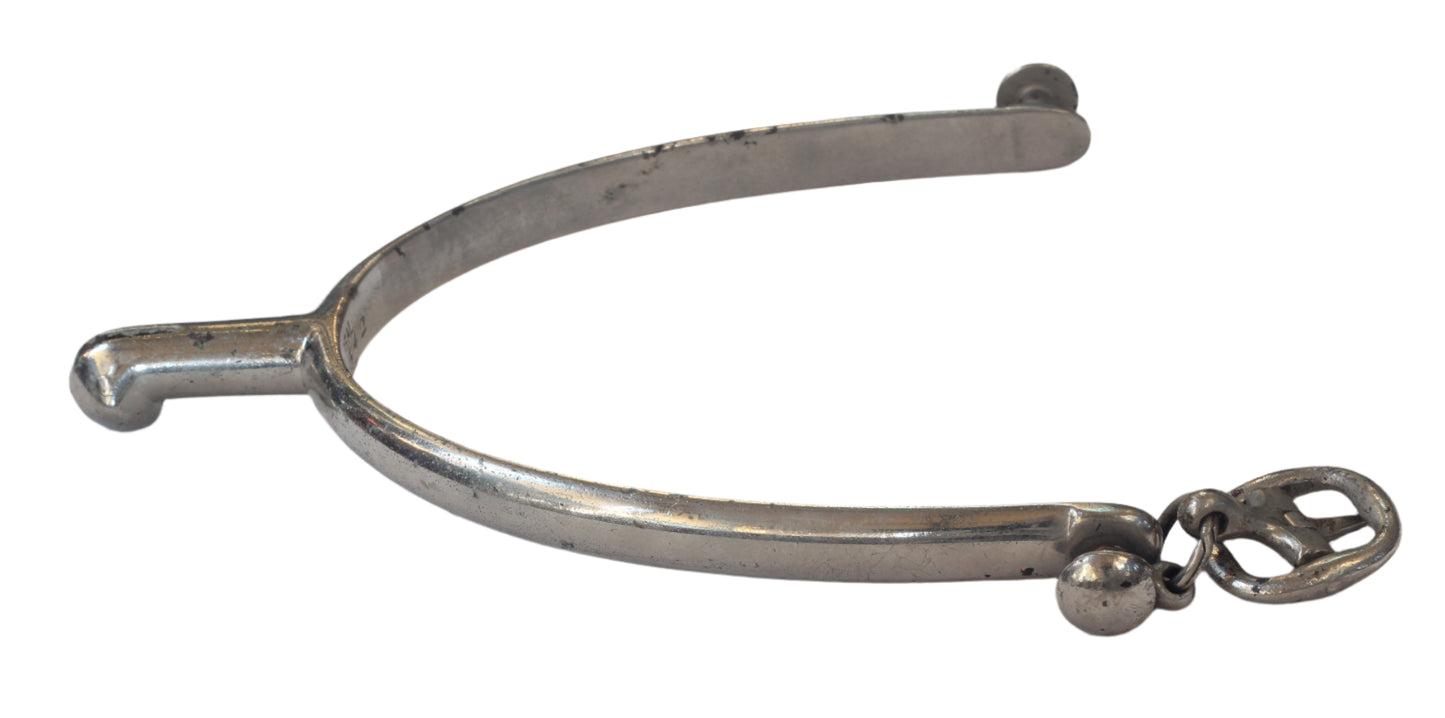 Pair of Peal Steel Hunting Spurs with Buttons & Buckles