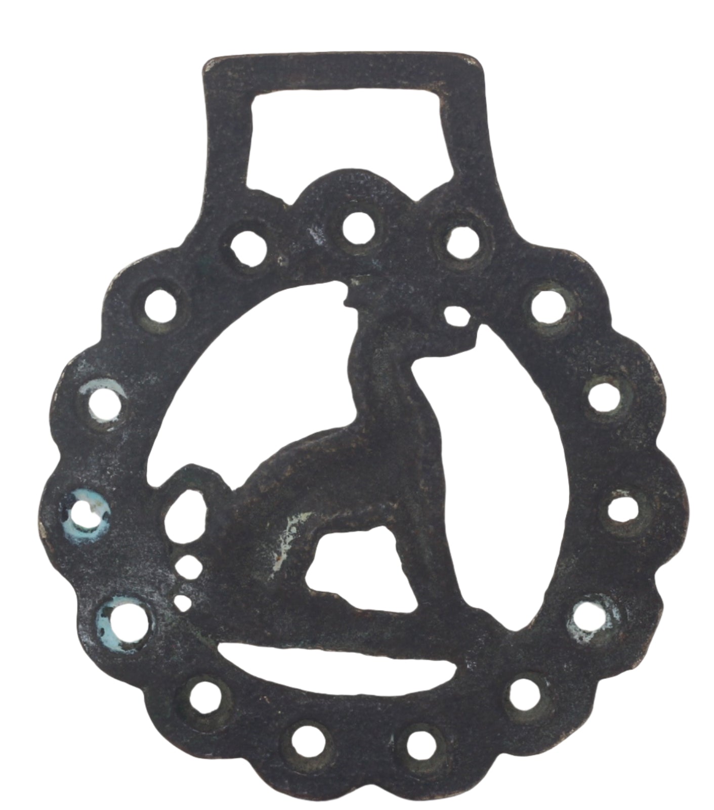 Antique Cast Greyhound Horse Brass