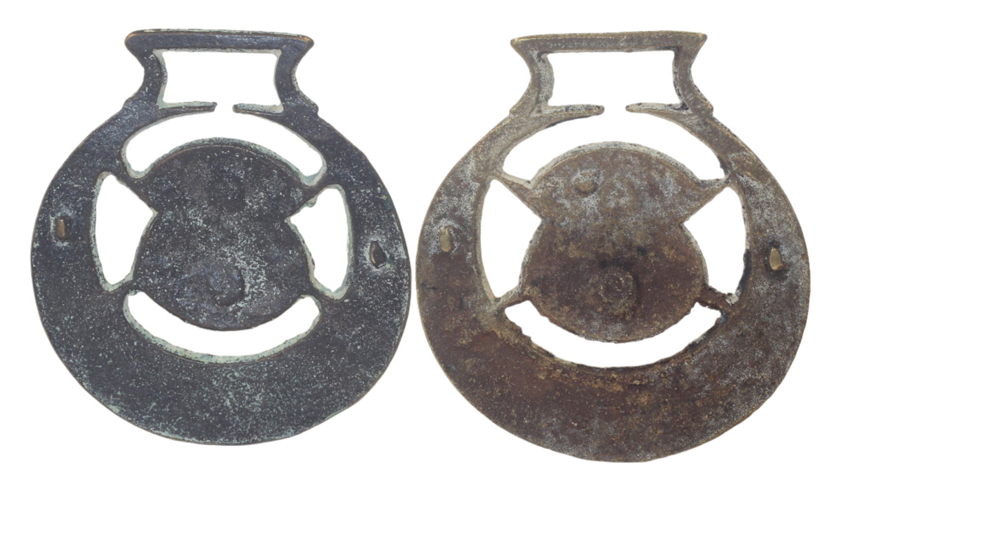 Pair of Antique Thistle Horse Brasses