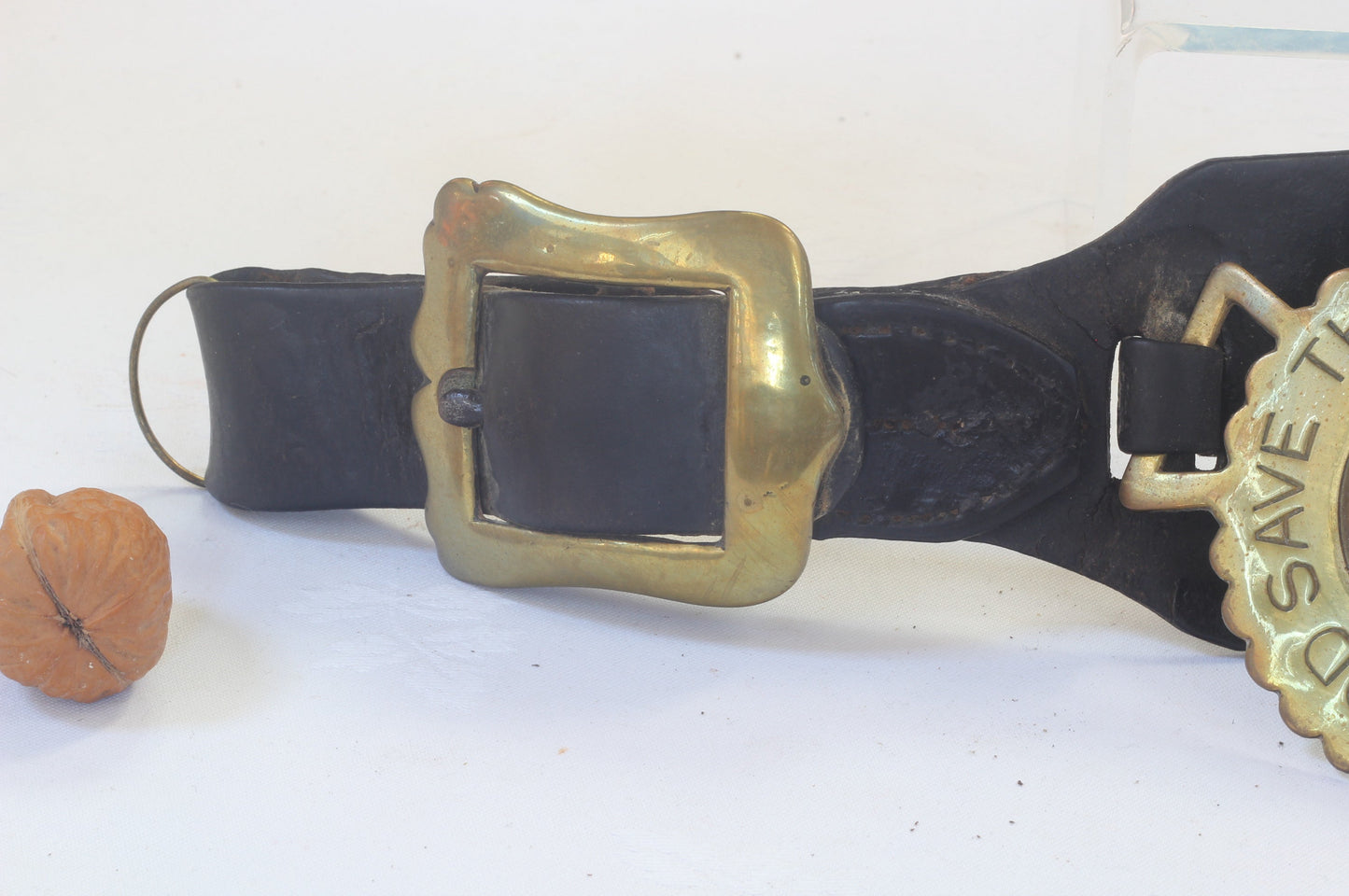 Vintage Harness Strap or Martingale with Five Horse Brasses