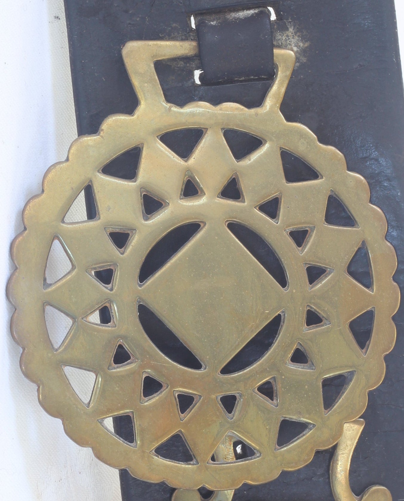Vintage Harness Strap or Martingale with Five Horse Brasses