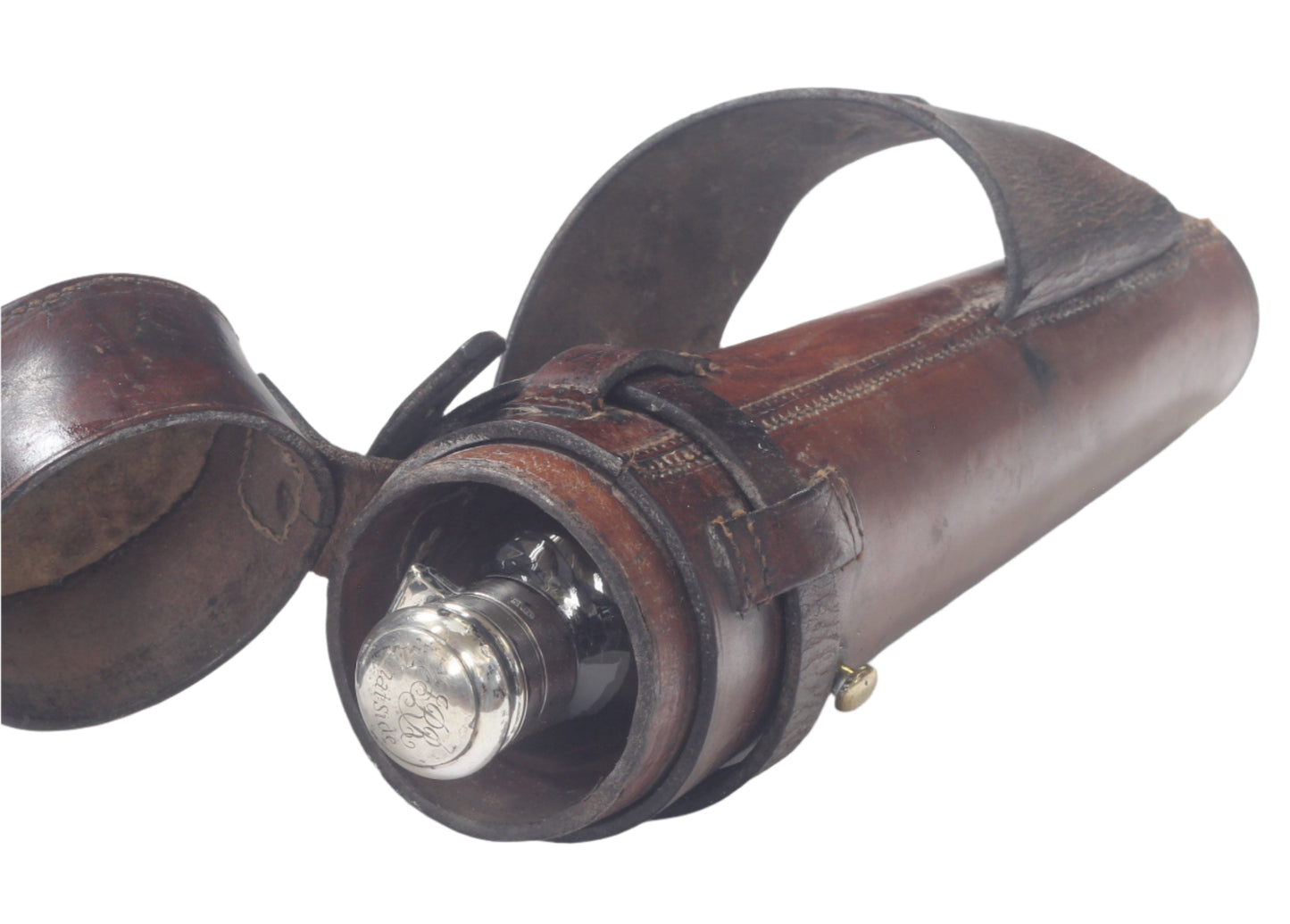 James Dixon Saddle or Hunting Flask in Leather Case