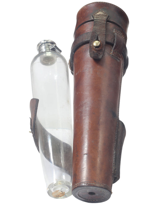 James Dixon Saddle or Hunting Flask in Leather Case