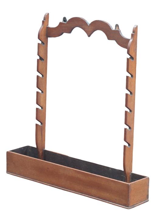Antique Mahogany Whip Rack with Shelf