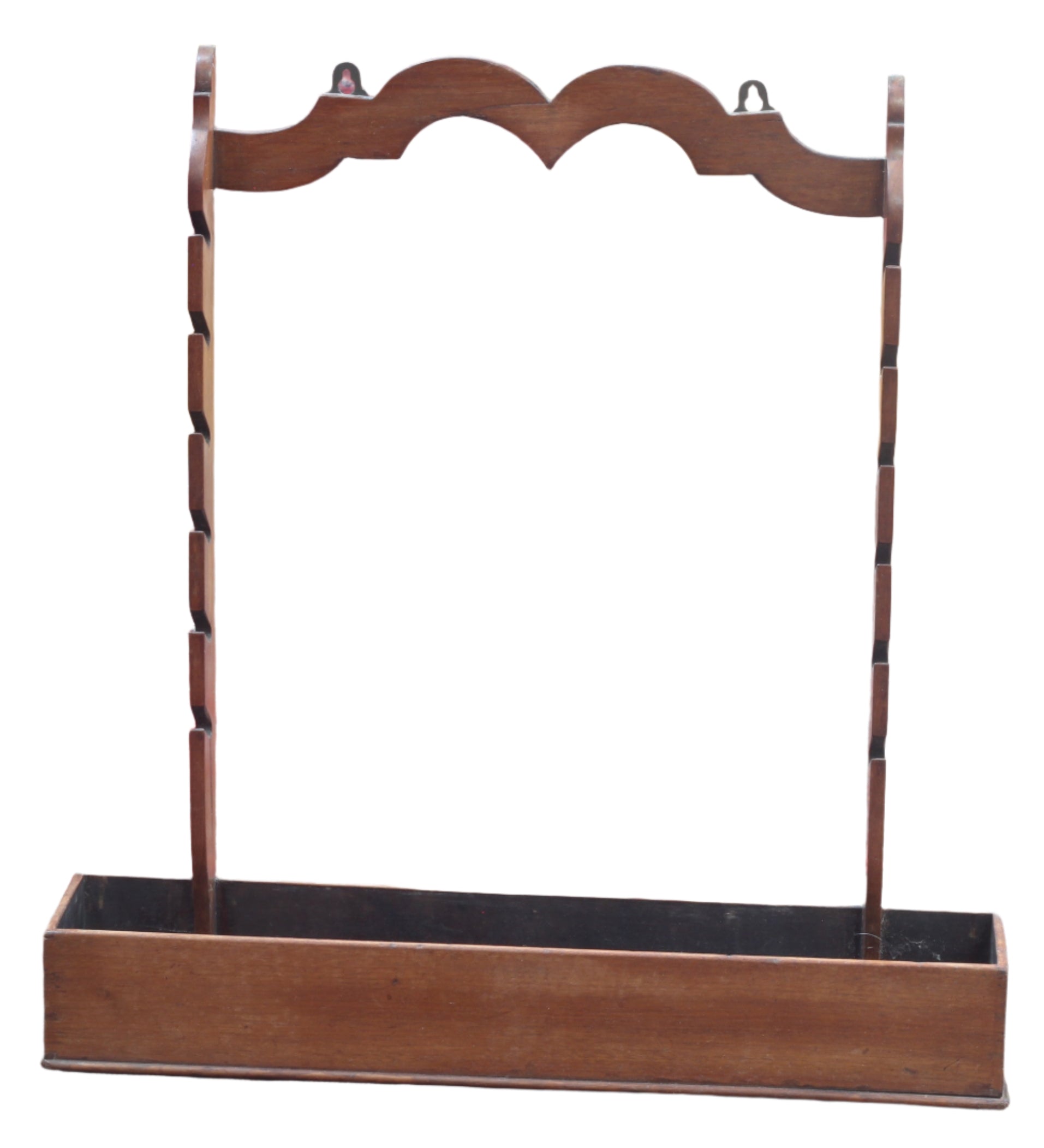 Antique Mahogany Whip Rack with Shelf
