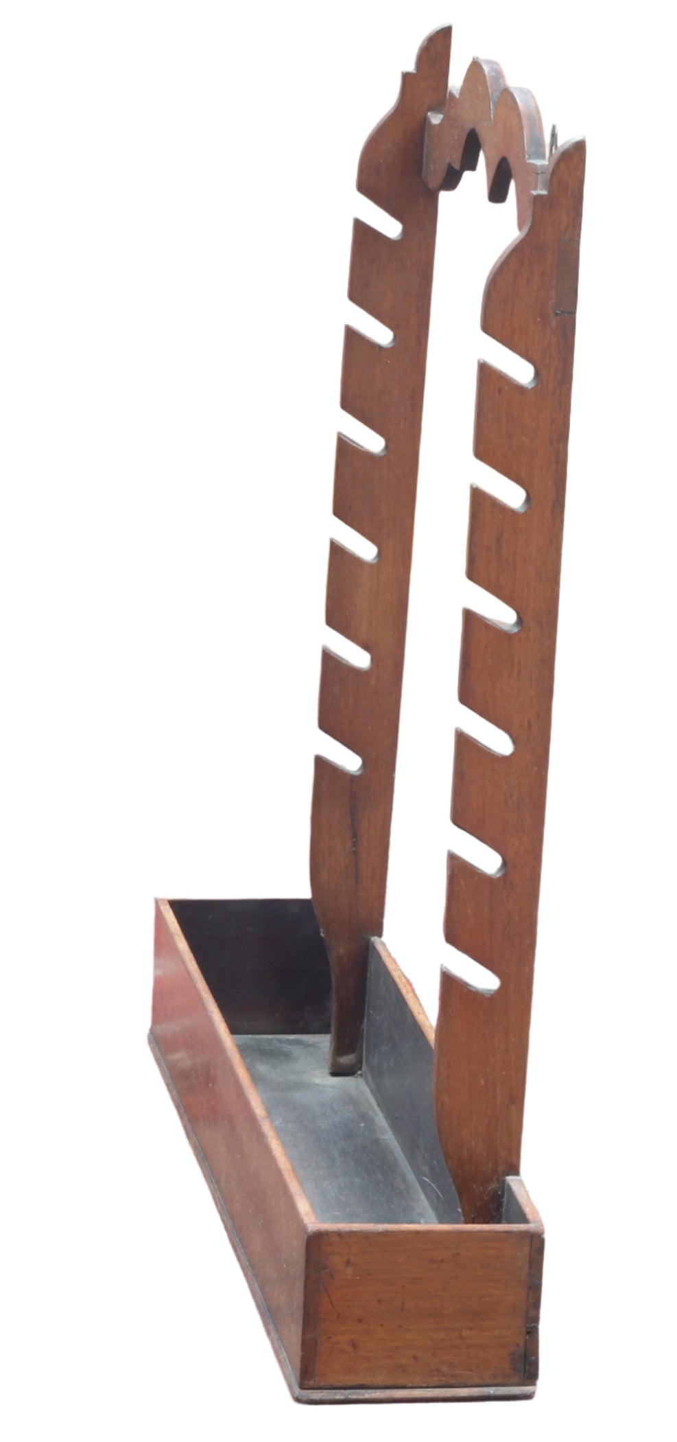 Antique Mahogany Whip Rack with Shelf