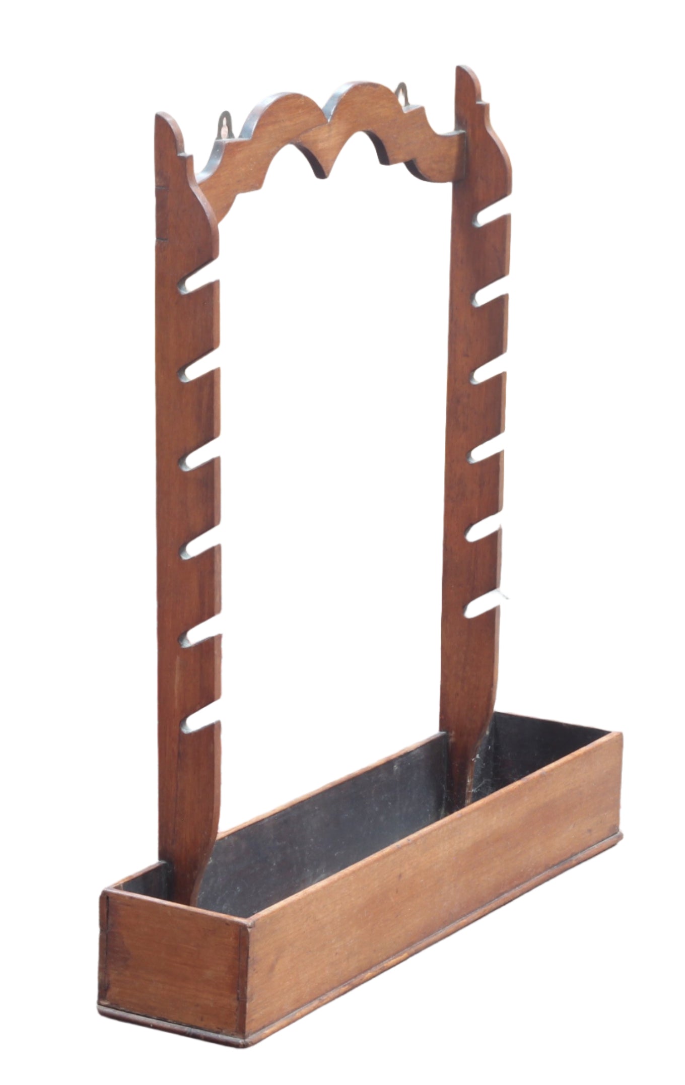 Antique Mahogany Whip Rack with Shelf
