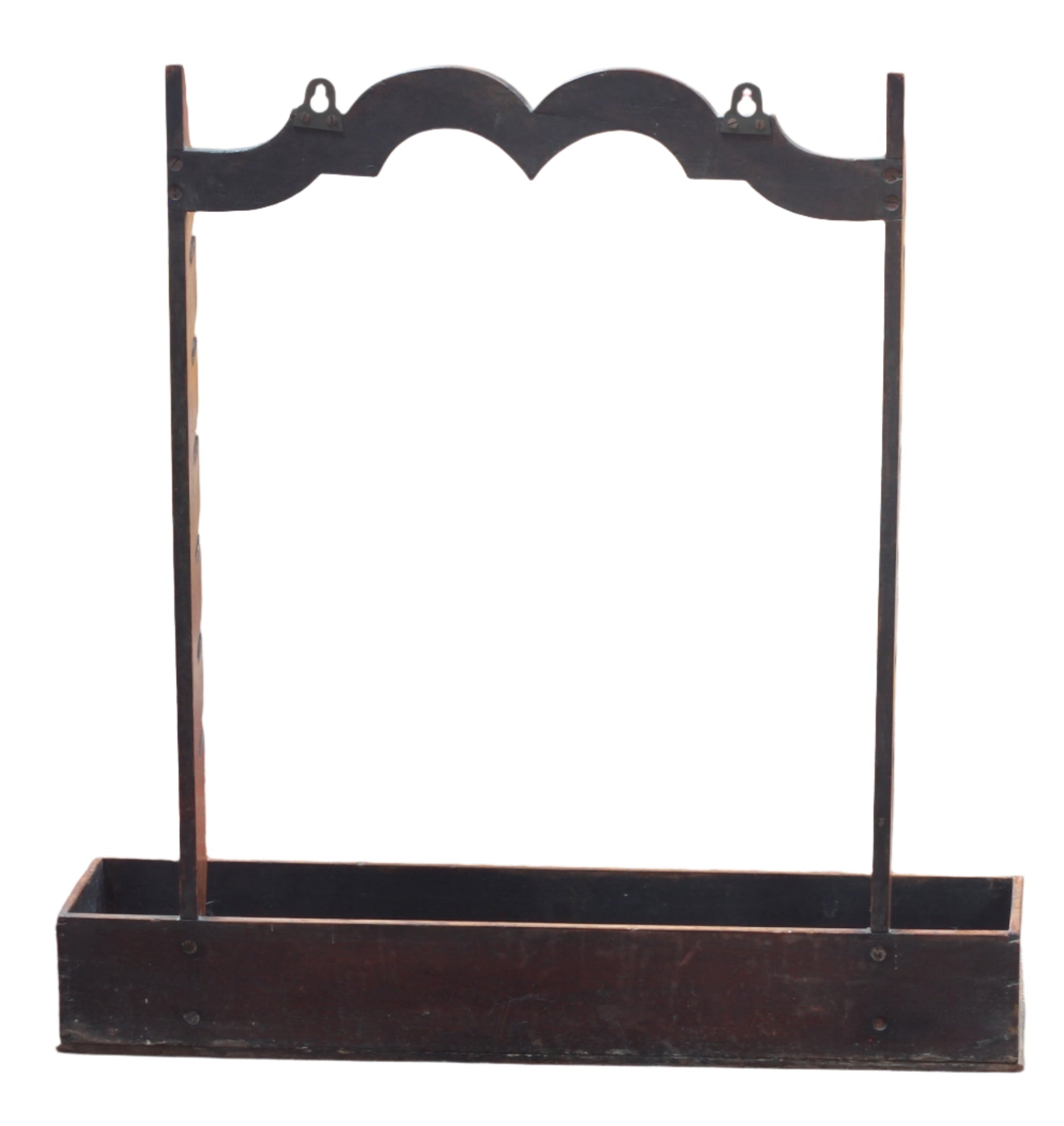 Antique Mahogany Whip Rack with Shelf