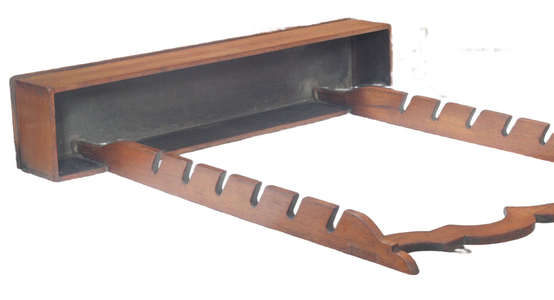 Antique Mahogany Whip Rack with Shelf
