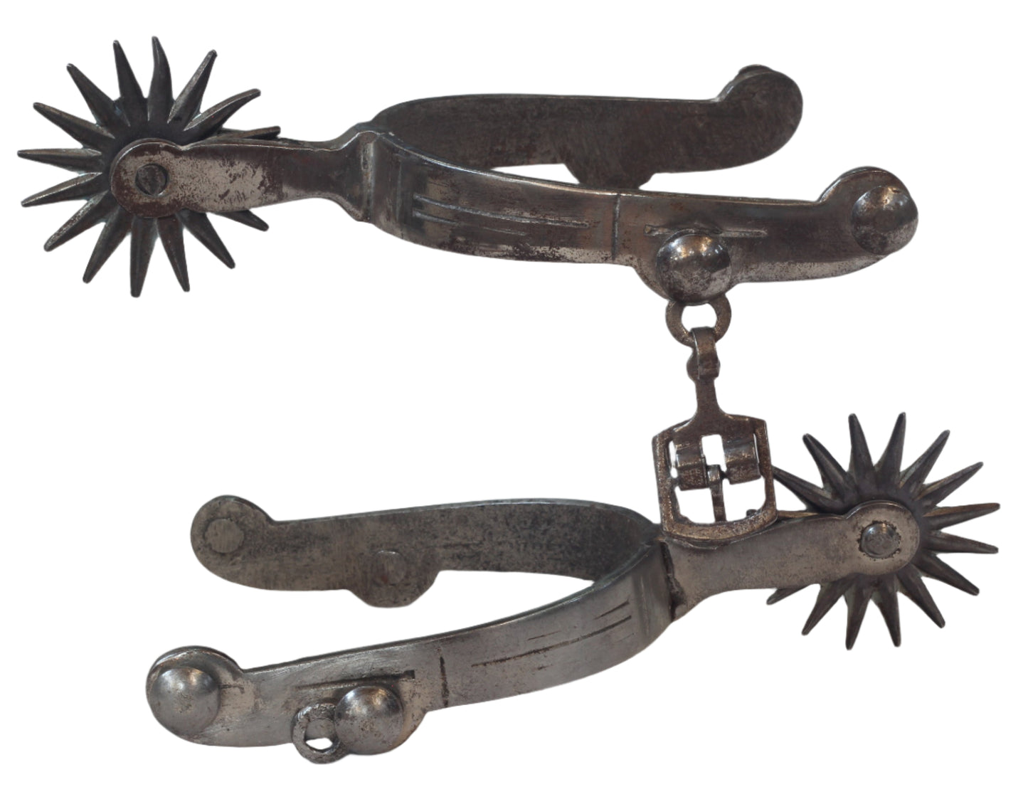 Pair of Double Button Steel Gaucho or Cowboy Spurs