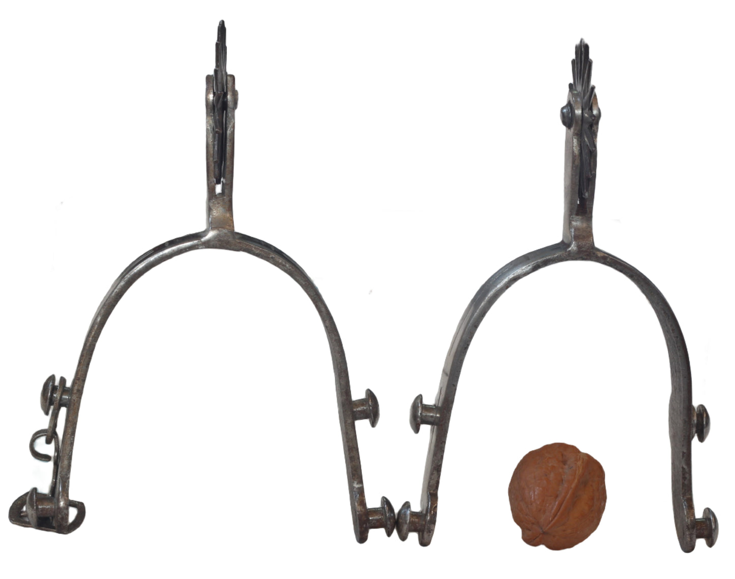 Pair of Double Button Steel Gaucho or Cowboy Spurs