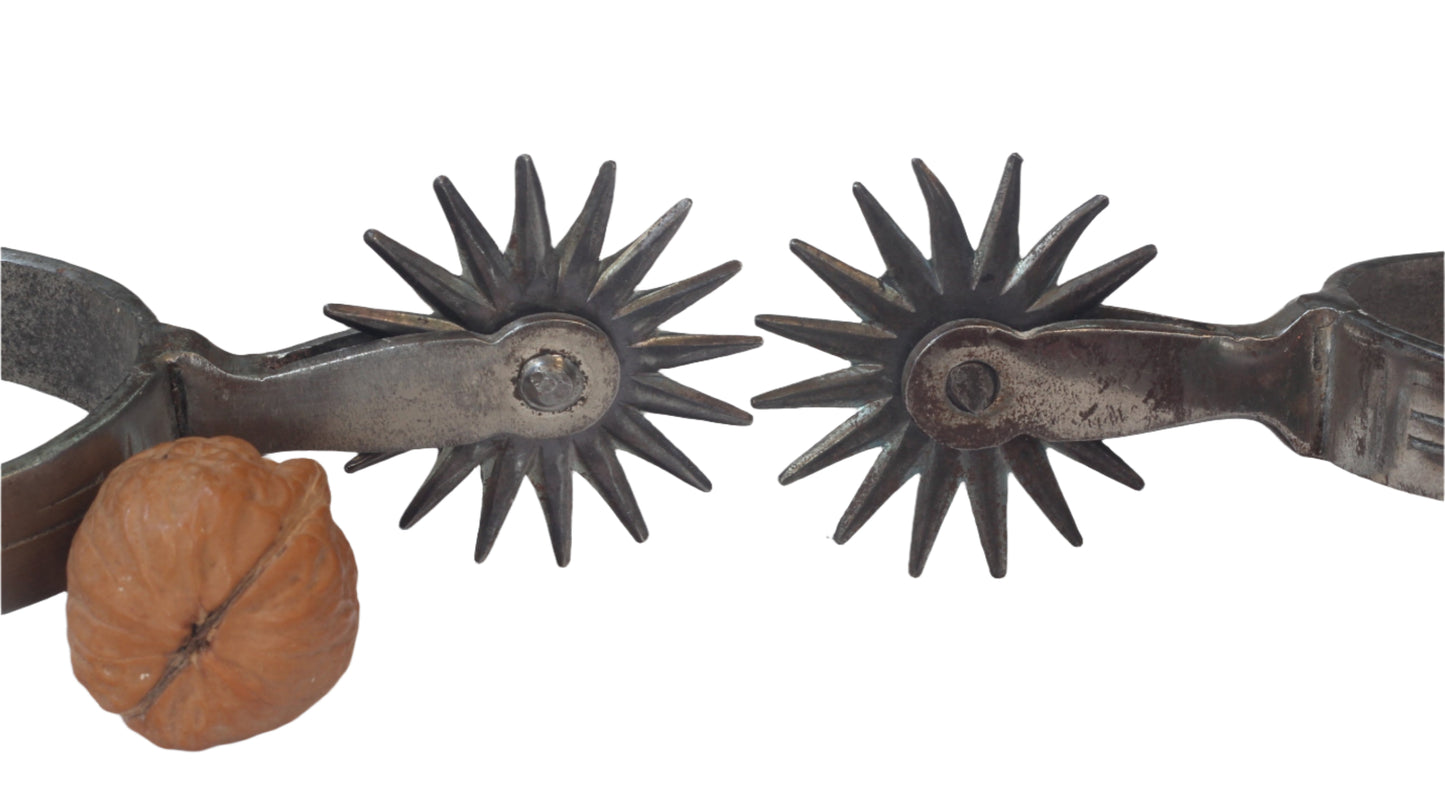Pair of Double Button Steel Gaucho or Cowboy Spurs