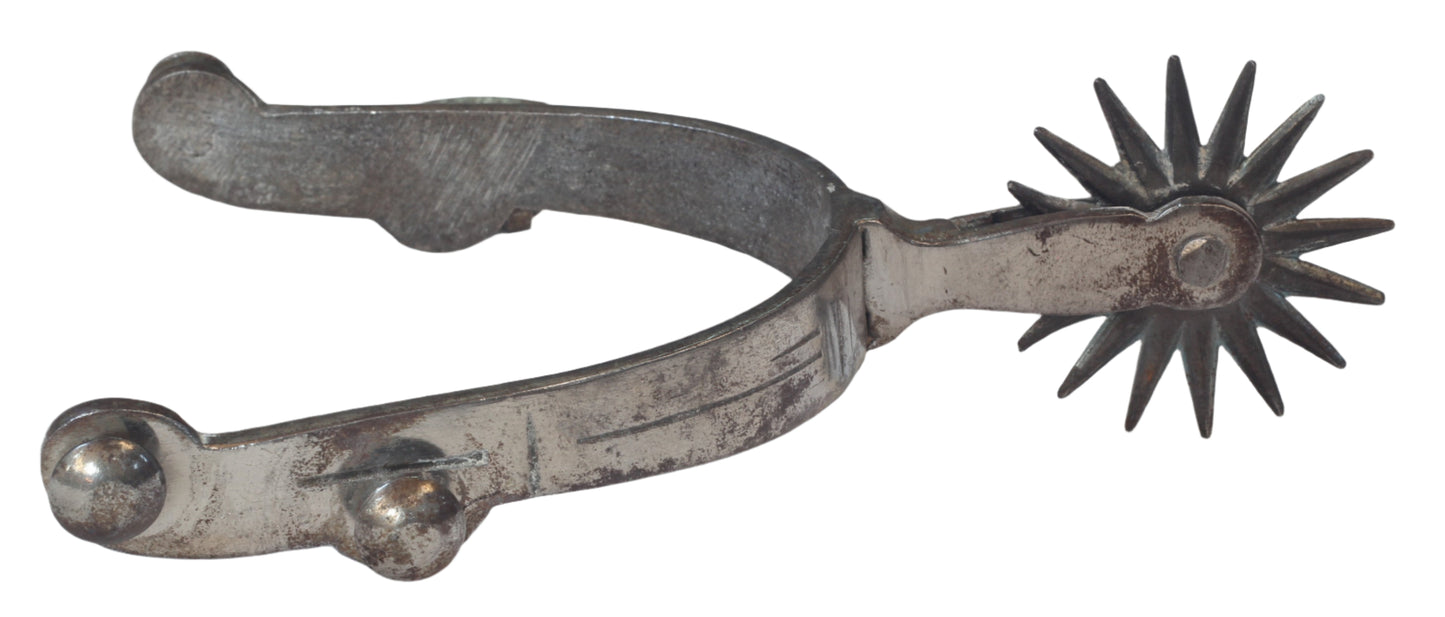 Pair of Double Button Steel Gaucho or Cowboy Spurs