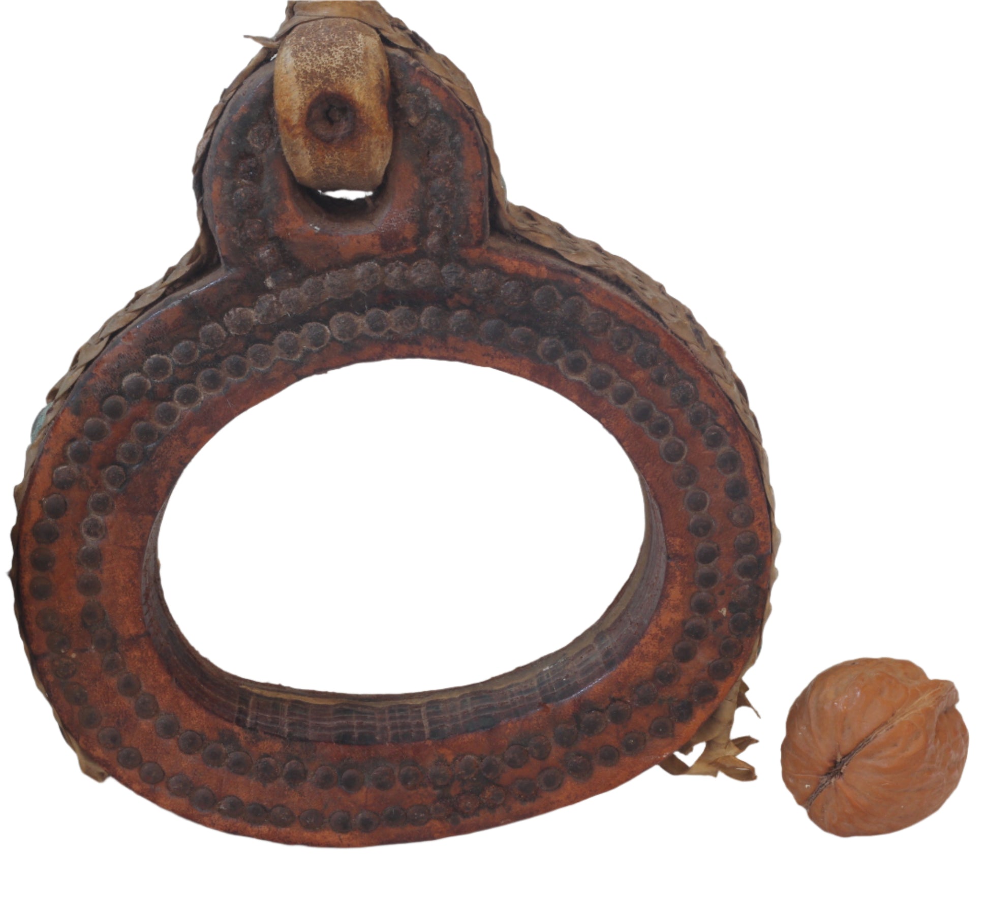 Pair of Antique Leather Stirrups from Argentina