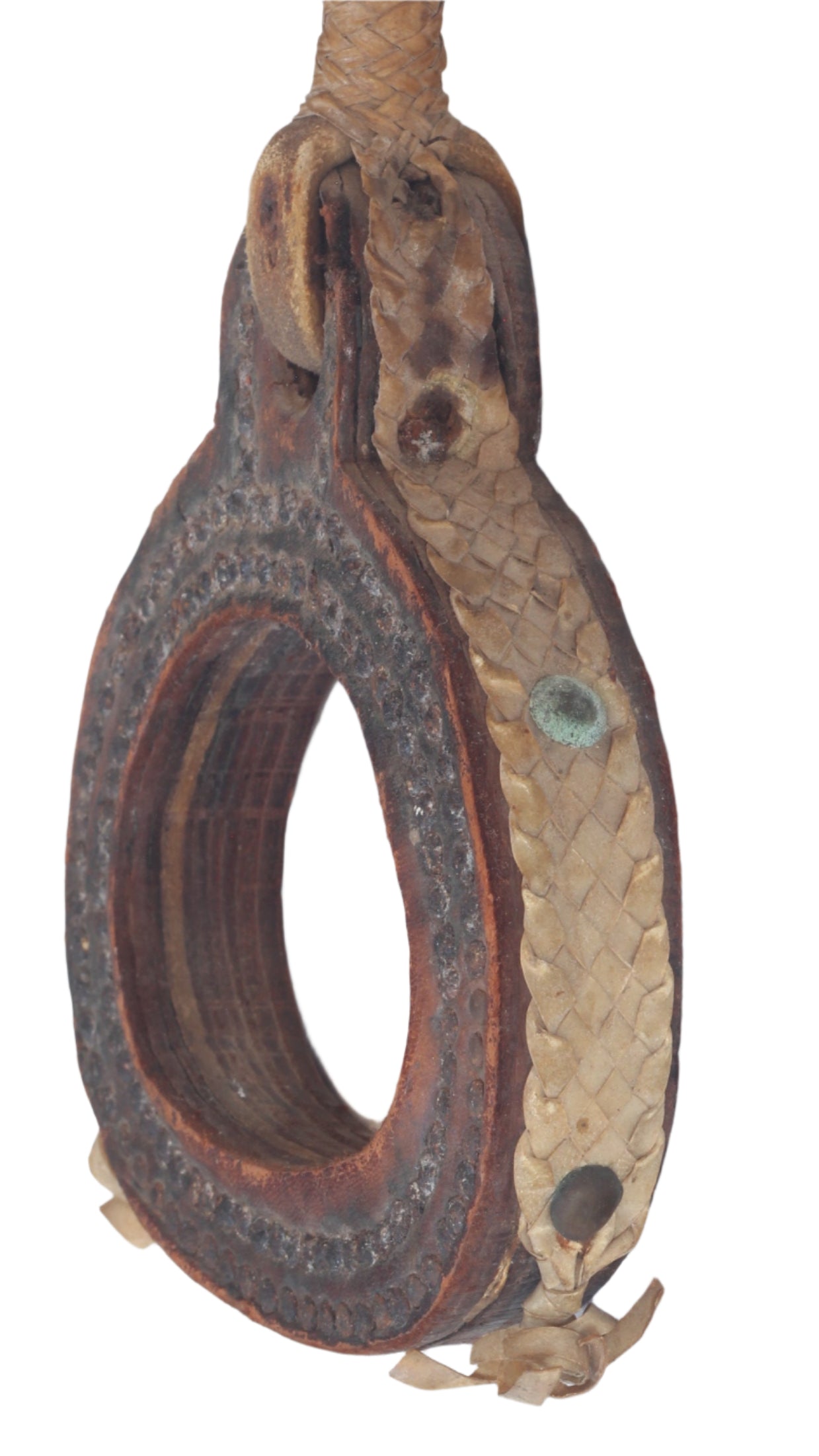 Pair of Antique Leather Stirrups from Argentina