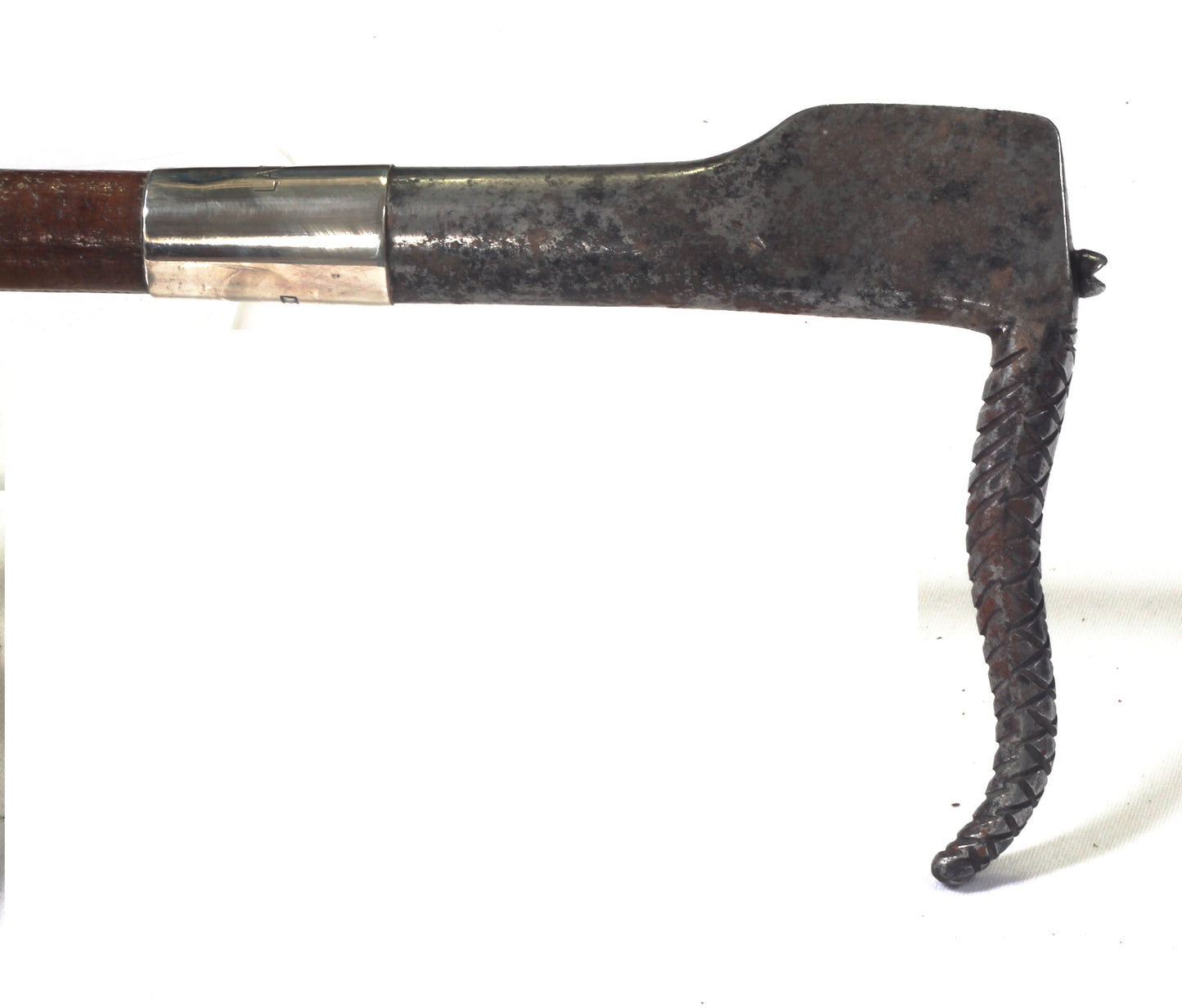Edwardian hunting whip with axe handle