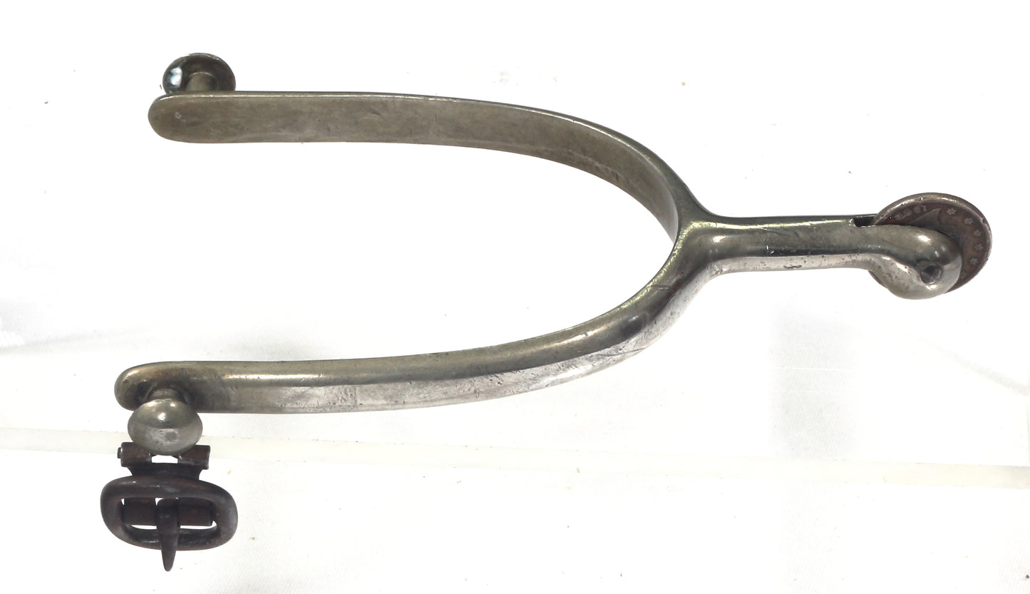 Pair of Nickel Spurs with 1904 & 1908 Coins for Rowels