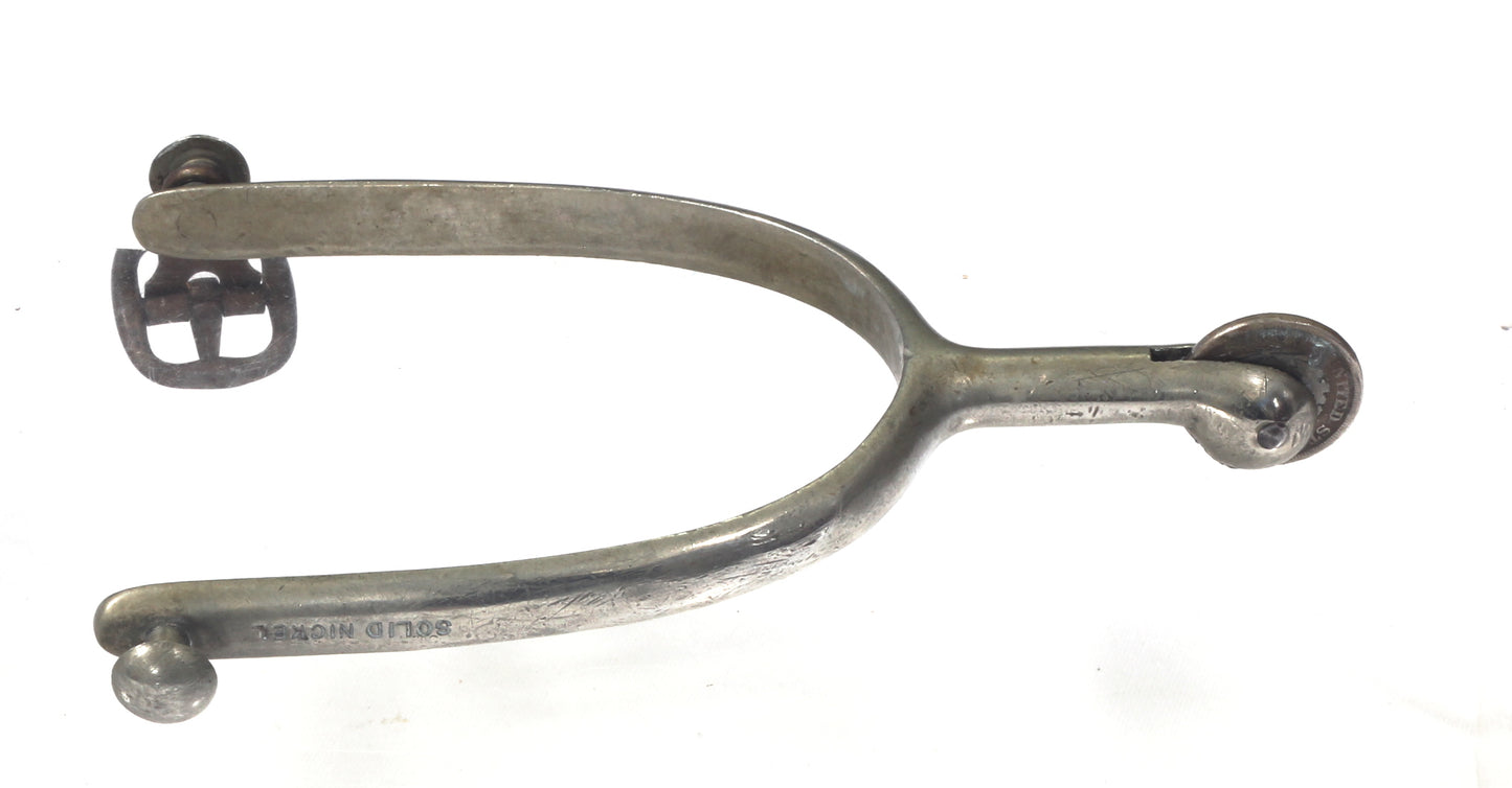 Pair of Nickel Spurs with 1904 & 1908 Coins for Rowels