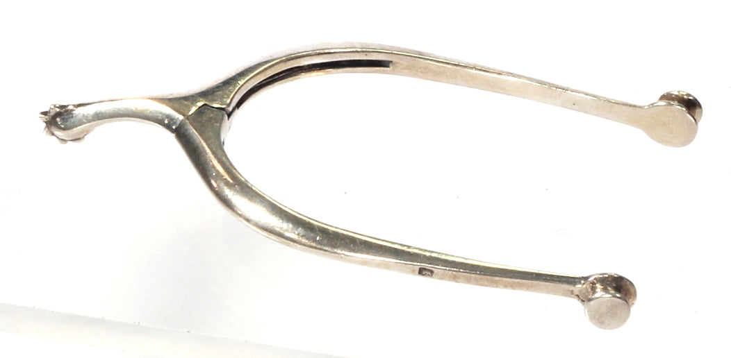1932 Silver Spur Shaped Sugar Tongs by Thomas Bradbury & Sons