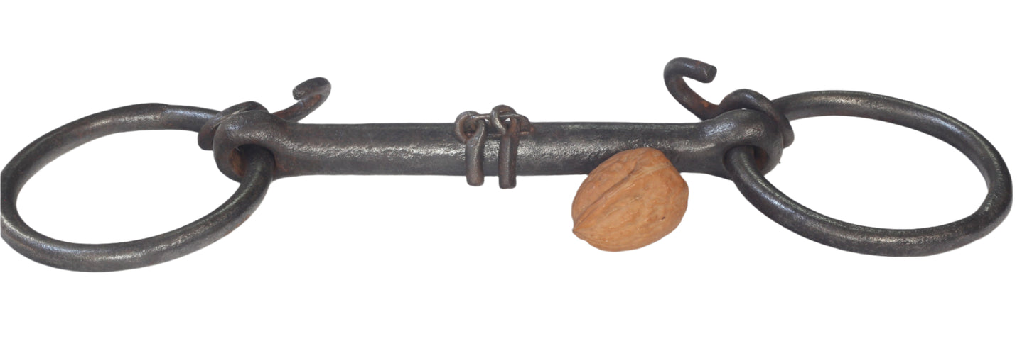 An Antique Breaking or Mouthing Straight Mouth Snaffle Bit