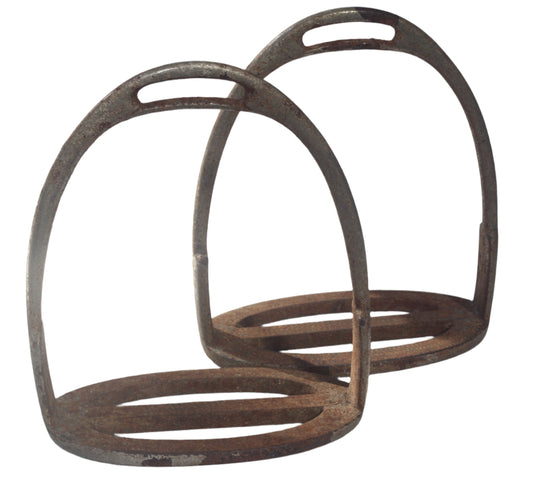 A Pair of Plated Three Bar Stirrups