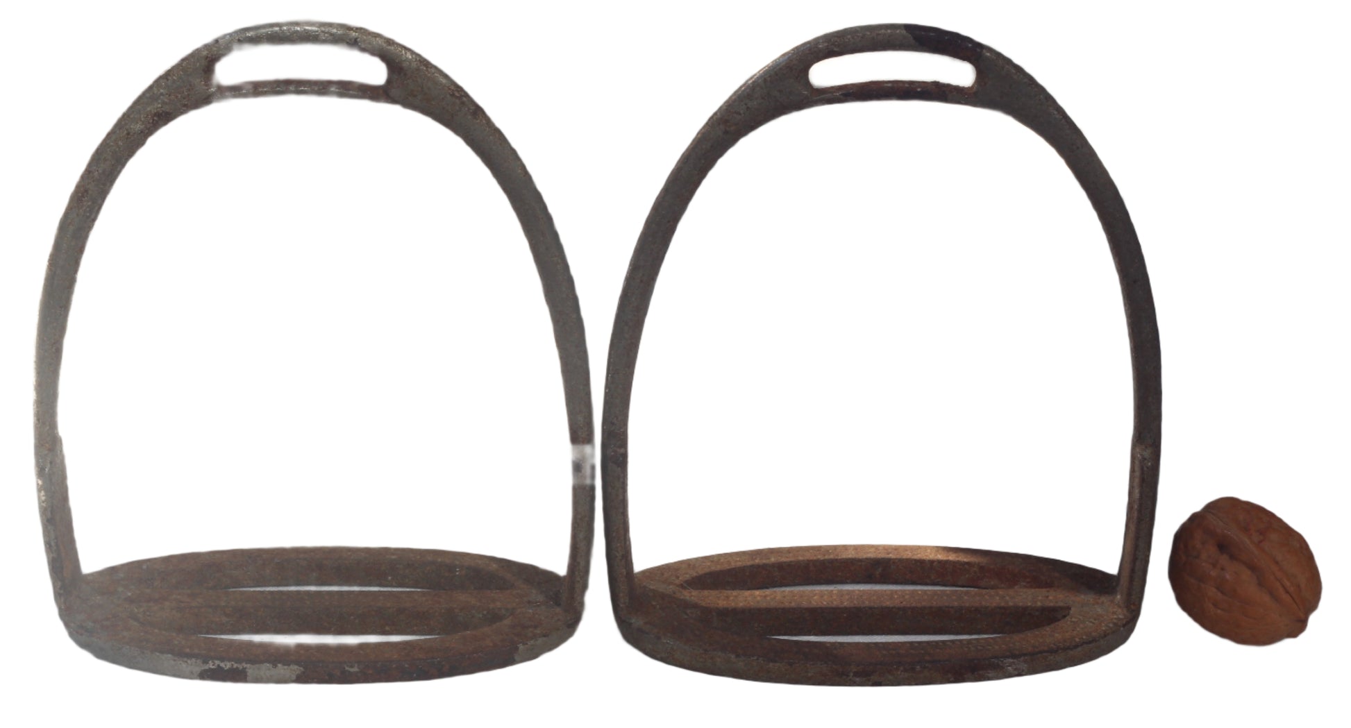 A Pair of Plated Three Bar Stirrups