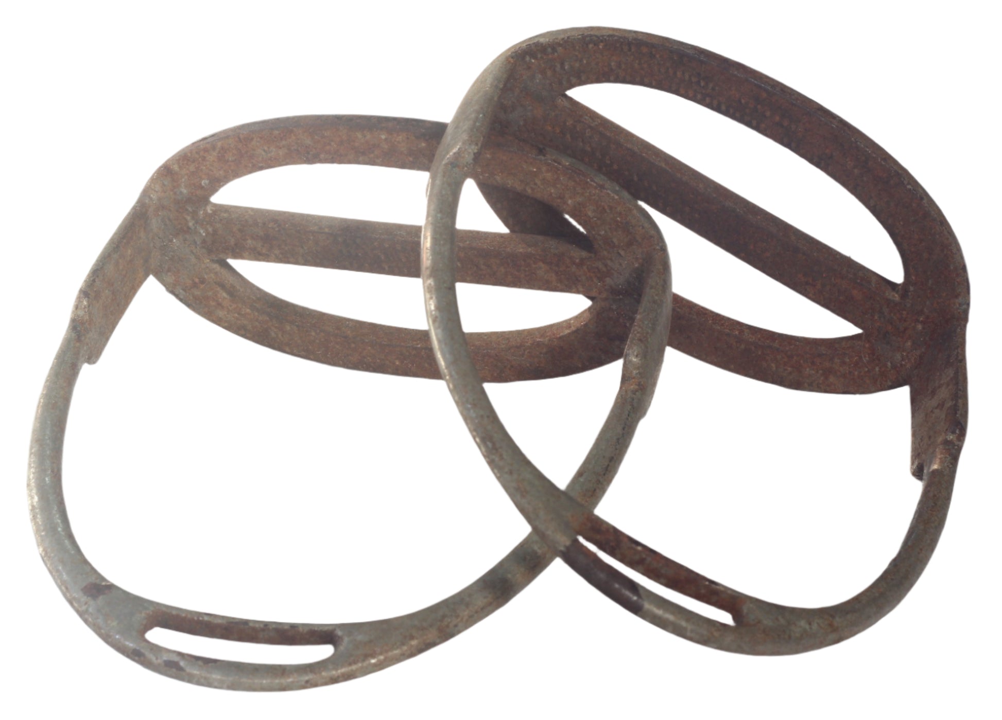 A Pair of Plated Three Bar Stirrups