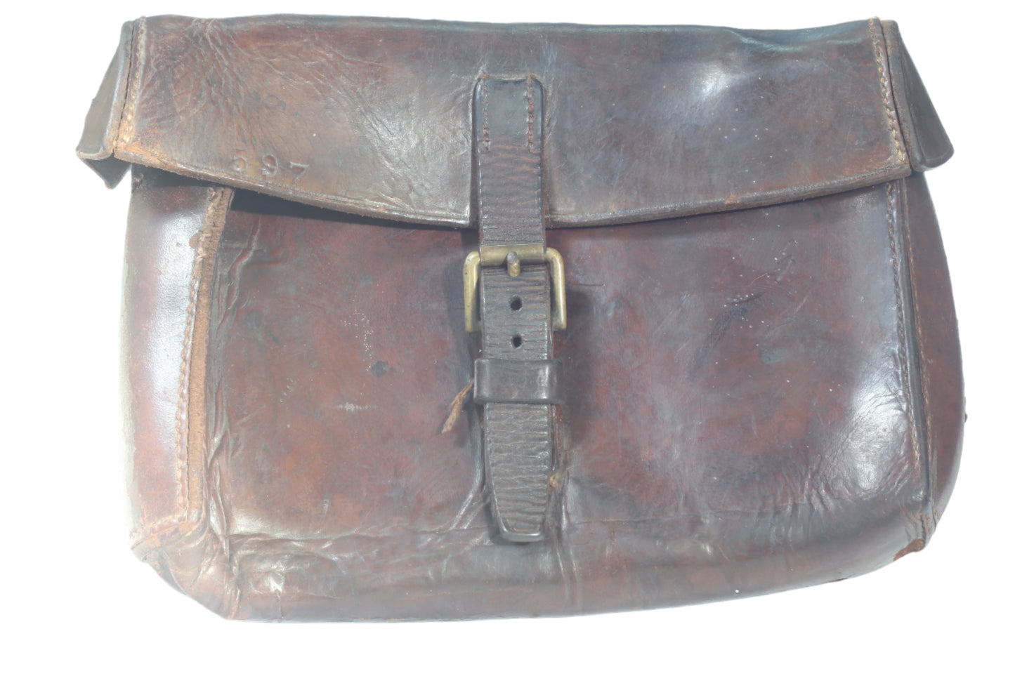 1915 WW1 Leather Cavalry Saddle Pouch or Case