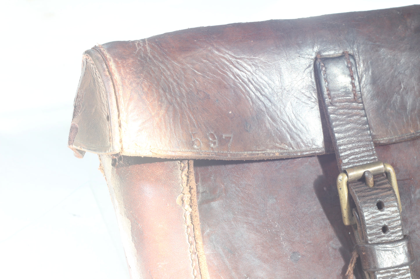 1915 WW1 Leather Cavalry Saddle Pouch or Case