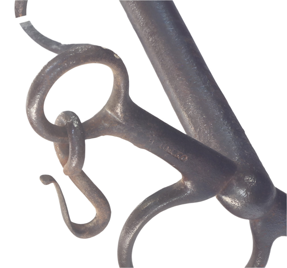 A 19th Century Steel Fixed Cheek Pelham Horse Bit