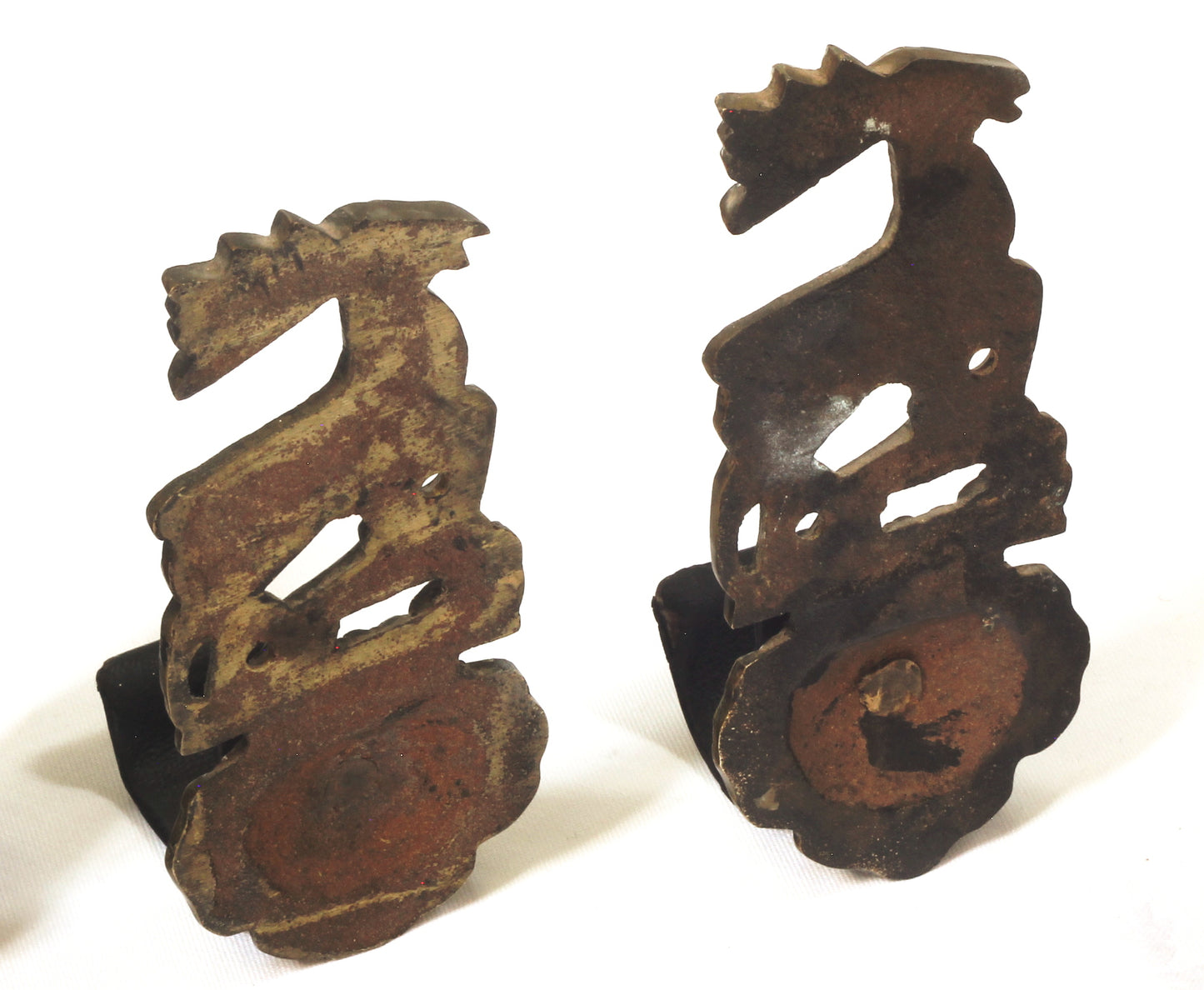 Two Pairs of Brass Stag Gun or Whip Racks