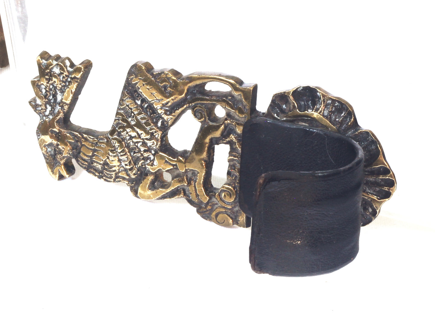 Two Pairs of Brass Stag Gun or Whip Racks