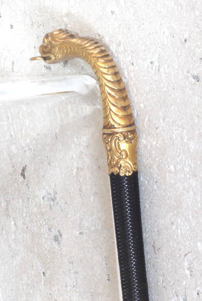 Antique Sidesaddle Whip with Gilt Dragon Handle
