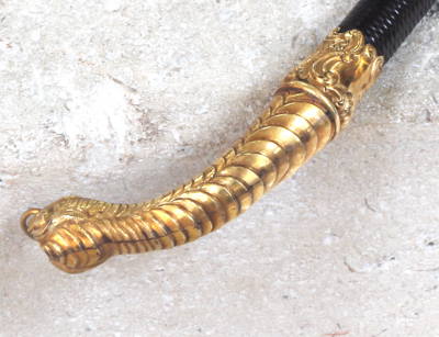 Antique Sidesaddle Whip with Gilt Dragon Handle