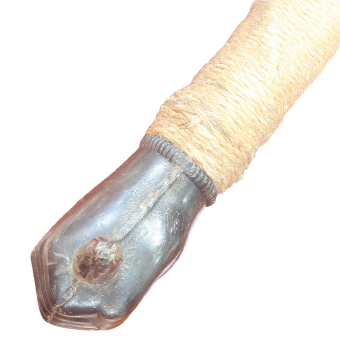 Antique Whip or Crop with Horn Cap Carved as a Fish in a Hand