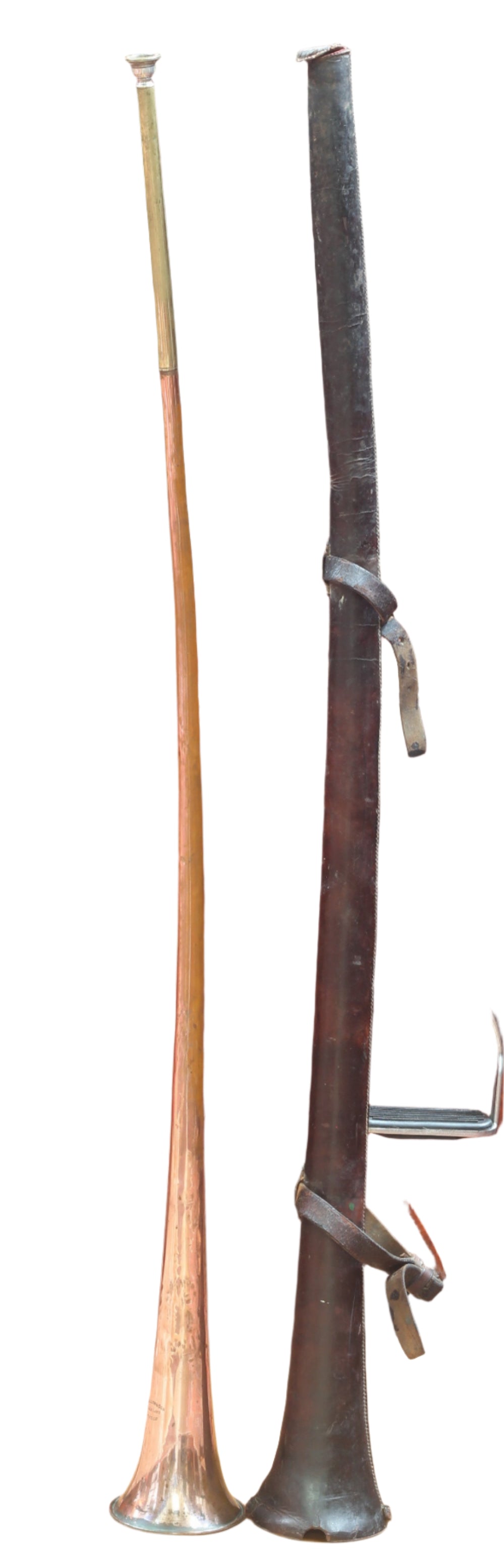 Antique 43" Callow Coach Horn in Leather Case