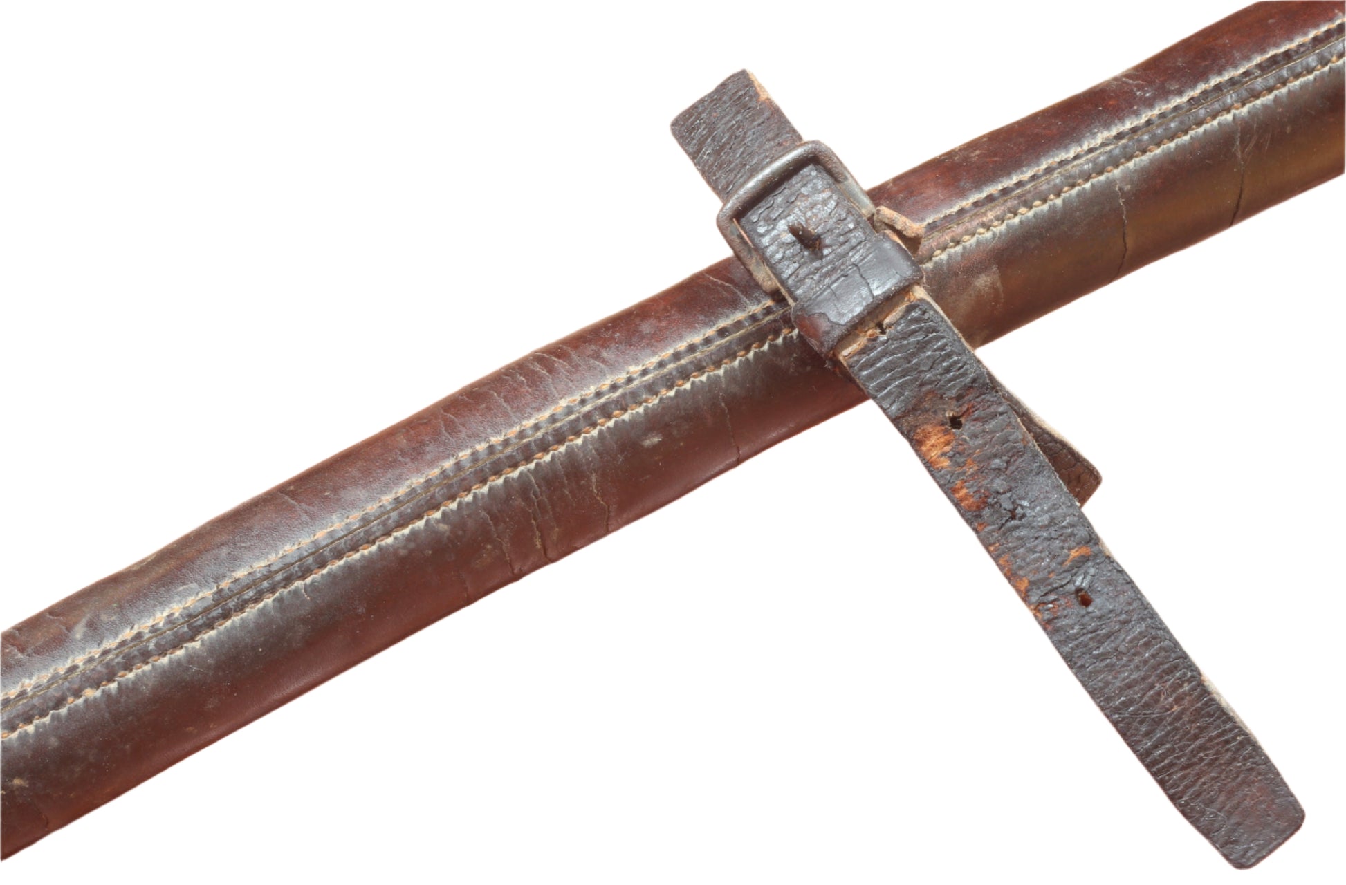 Antique 43" Callow Coach Horn in Leather Case