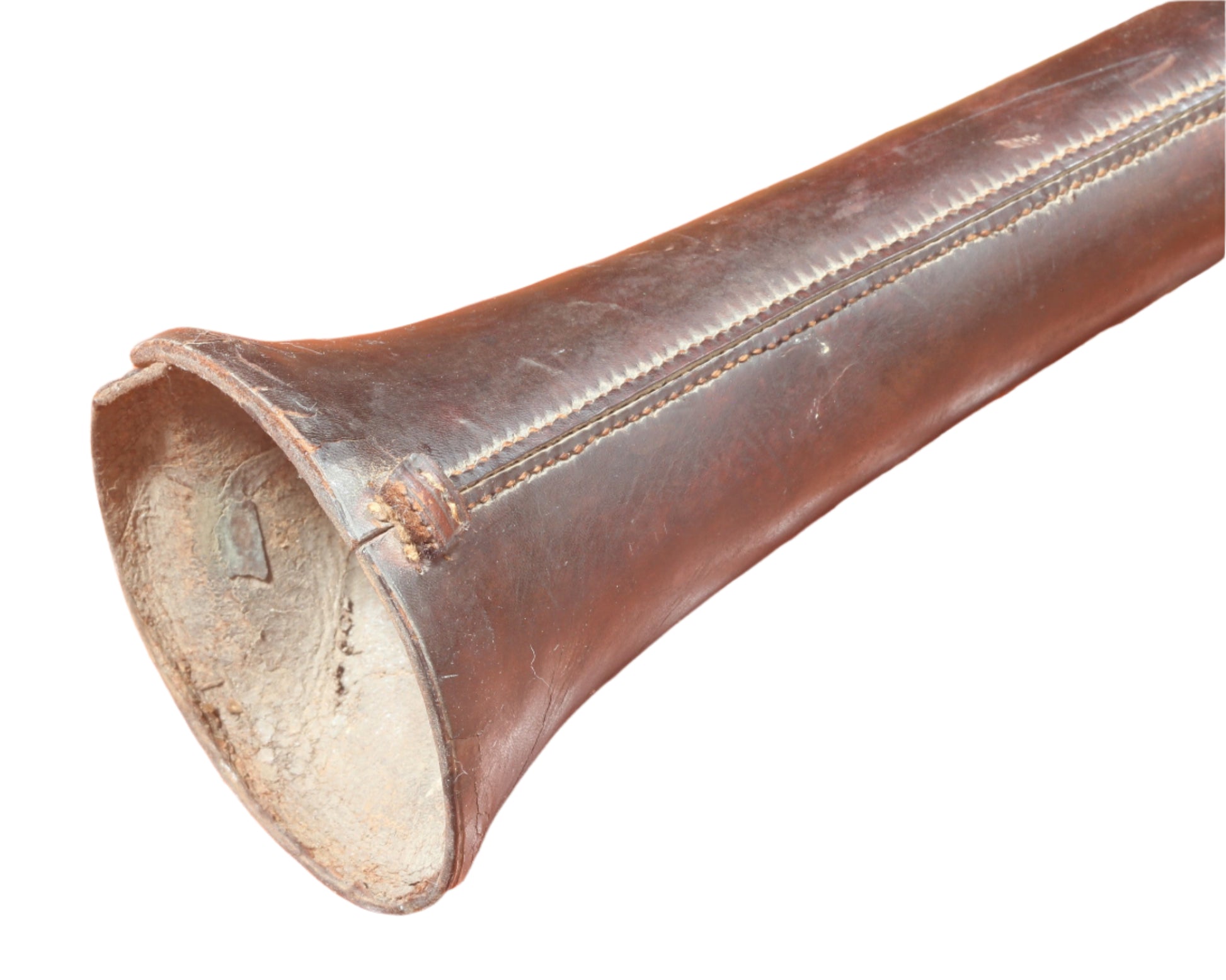 Antique 43" Callow Coach Horn in Leather Case