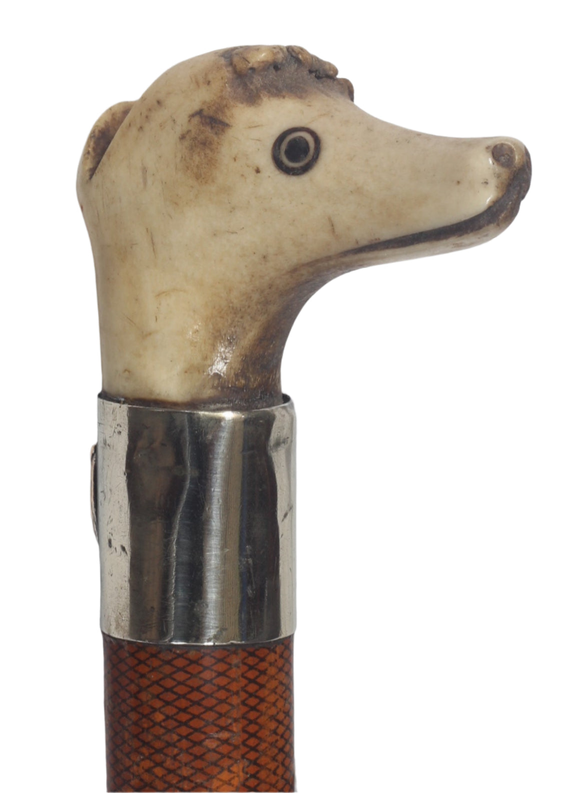 Antique Beagling Whip with Hound Handle