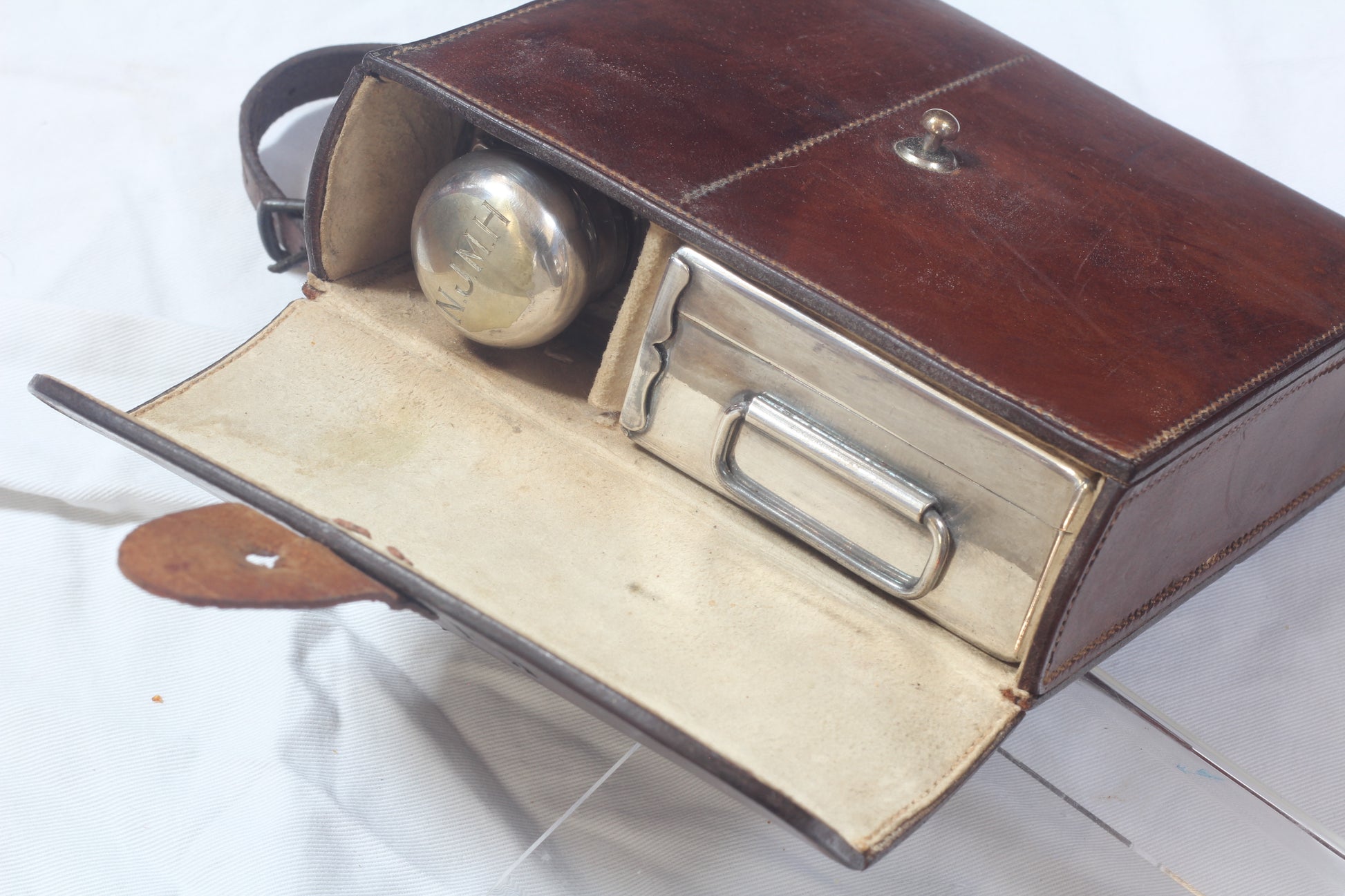 Vintage Hunting or Saddle Canteen with Flask and Sandwich Tin