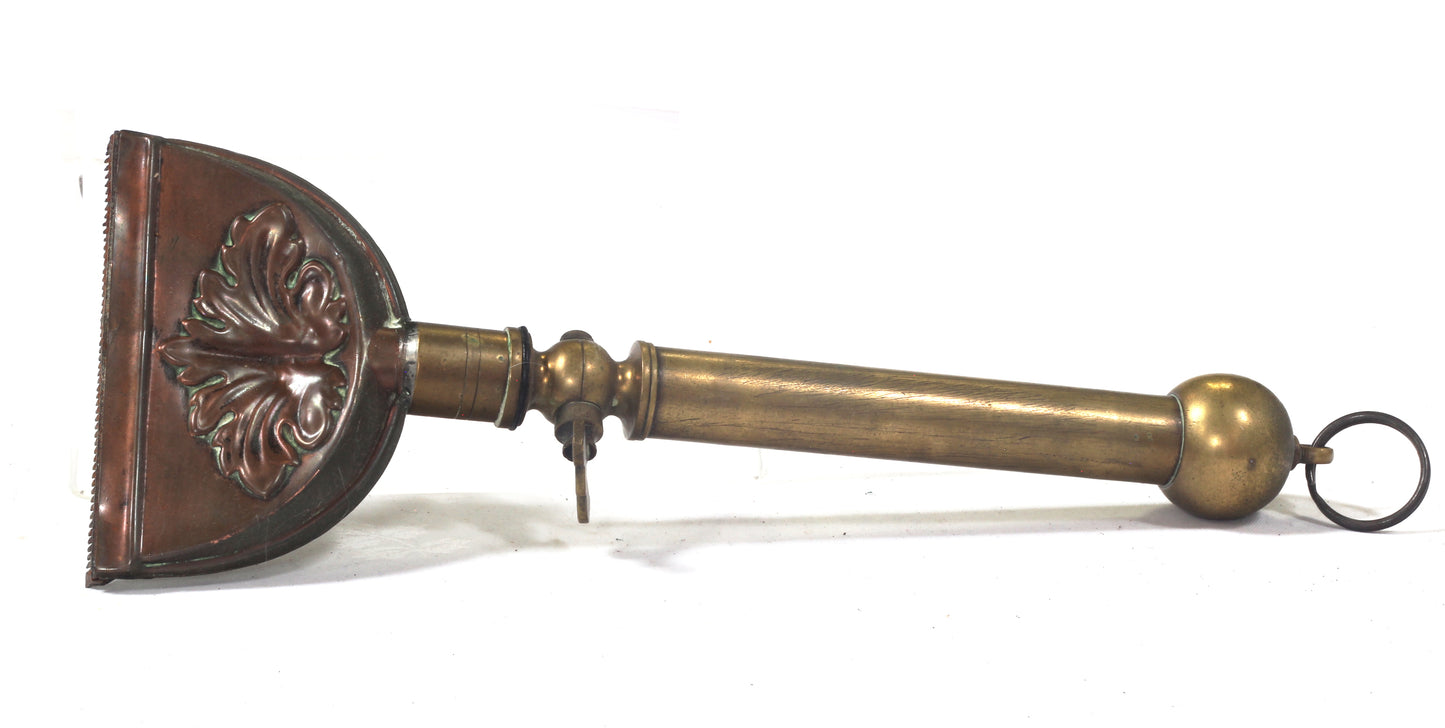 An Antique Brass & Copper Singeing Lamp or Iron