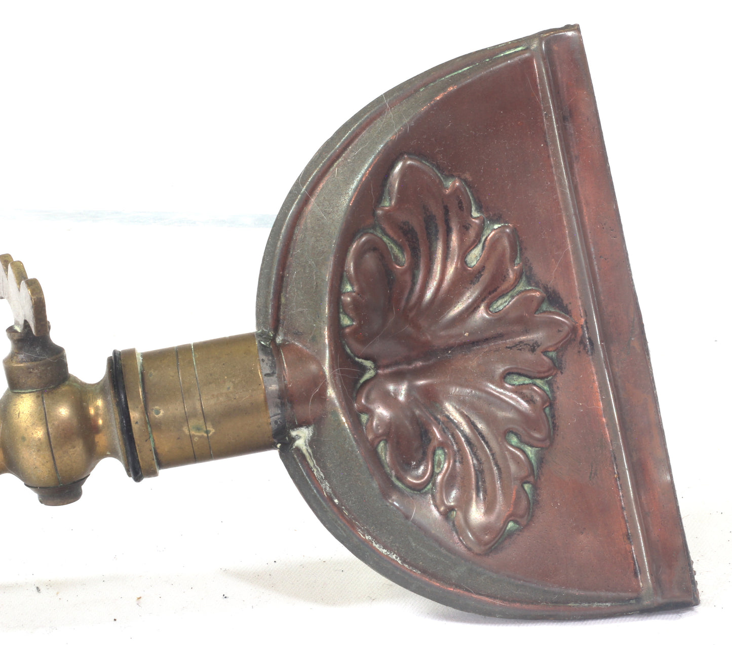 An Antique Brass & Copper Singeing Lamp or Iron