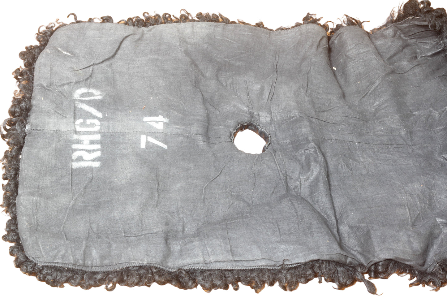Black sheepskin cavalry flounce