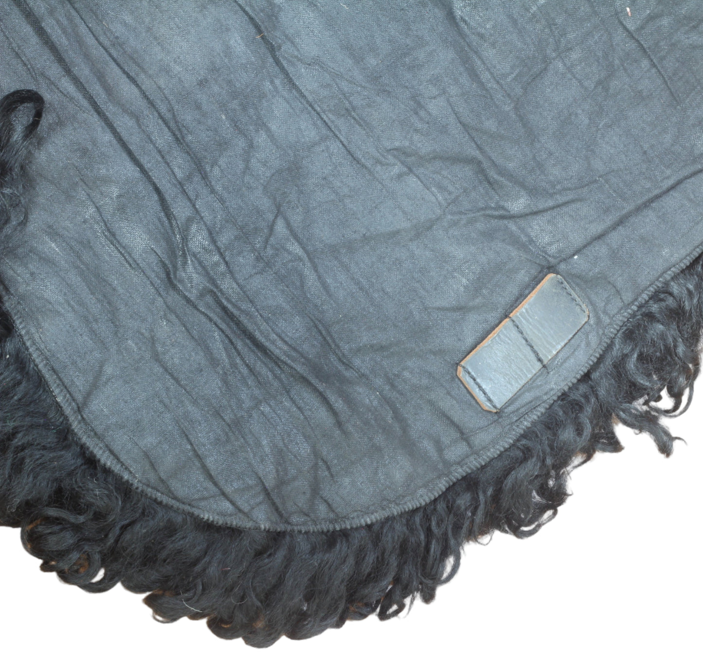 Black sheepskin cavalry flounce