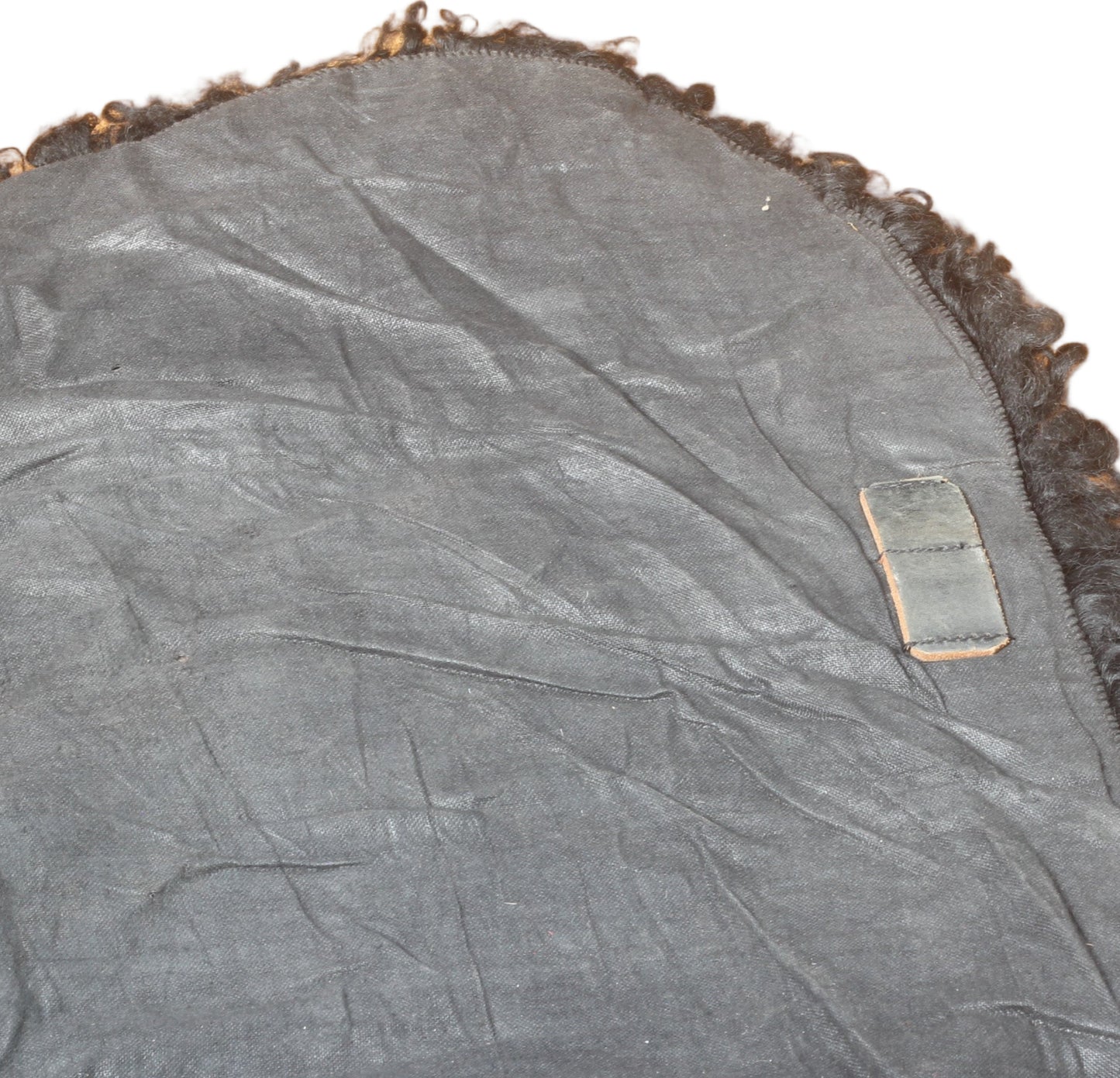 Black sheepskin cavalry flounce
