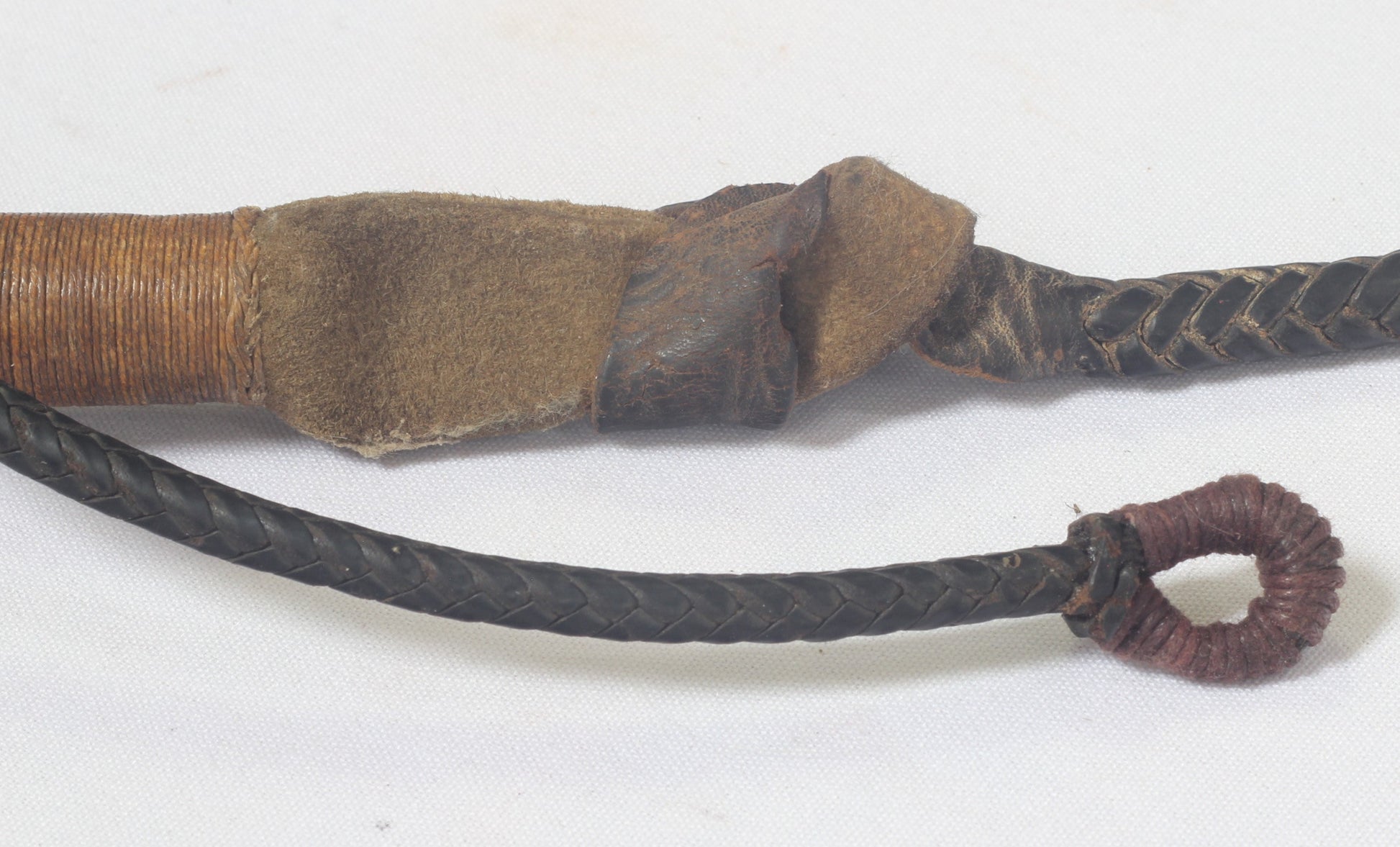 Antique Beagling Whip with Hound Handle and Whistle