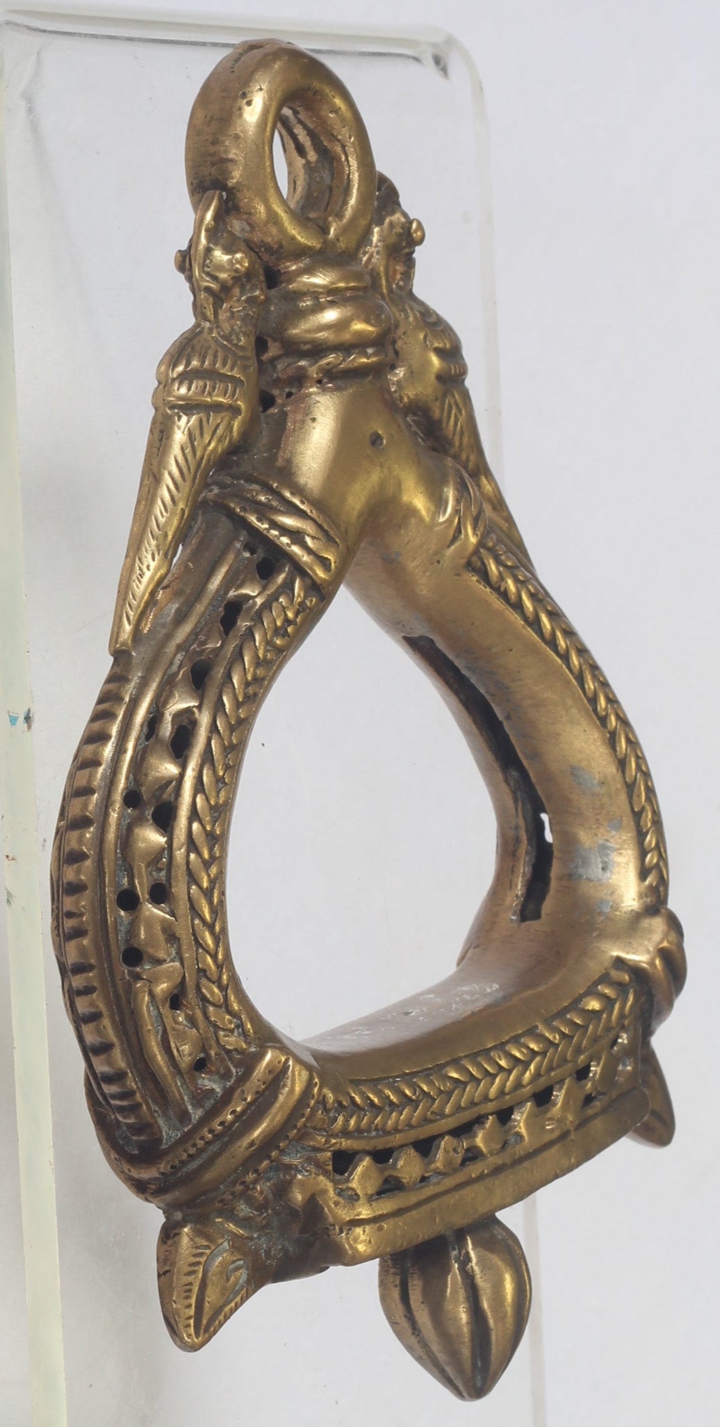 Antique Indian Brass Peacock Stirrup